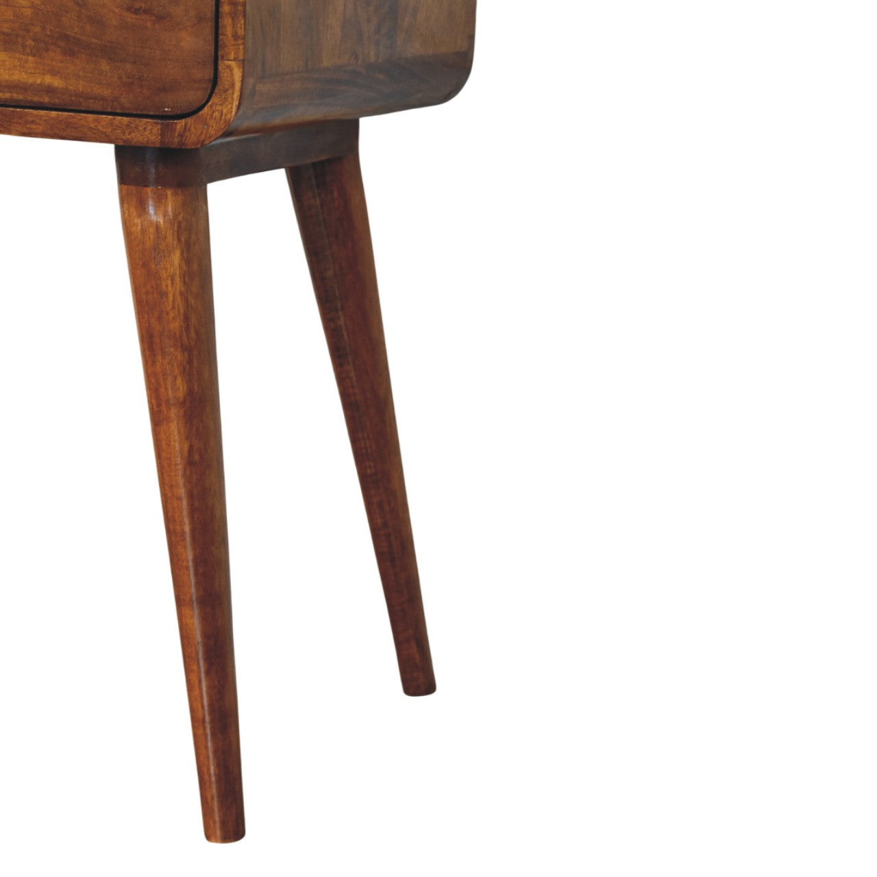 Solid Wood Avora Chestnut Nightstand with 1 drawer, Dark Brown