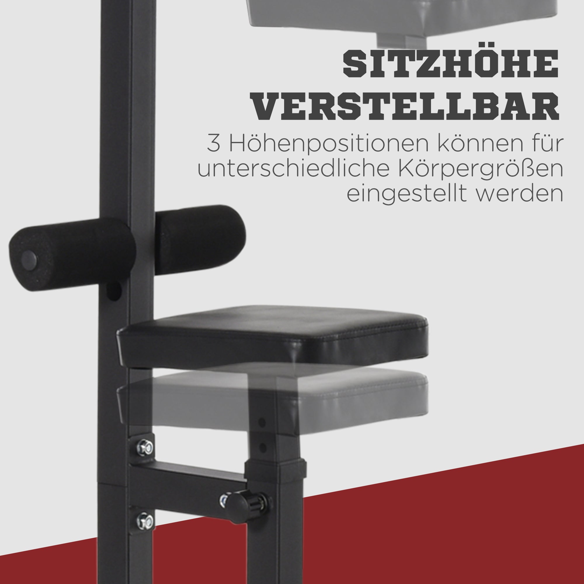 Power Station Fitness Station, Adjustable Seat & Pulley, Steel, Black