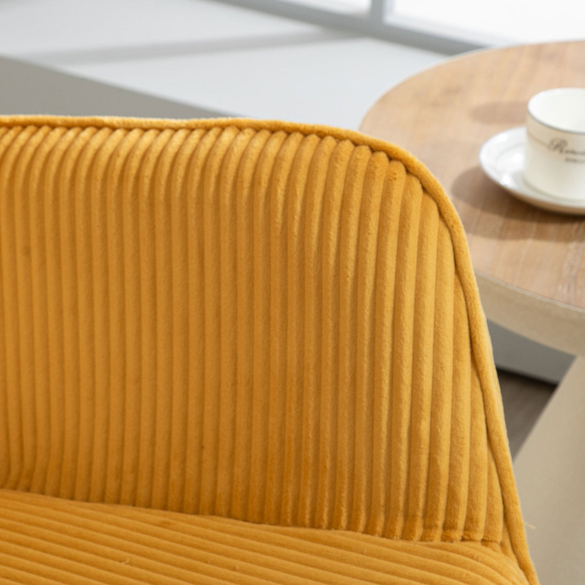 Rocking Chair/Armchair Berber Fleece Armrest Wooden Runners, Yellow