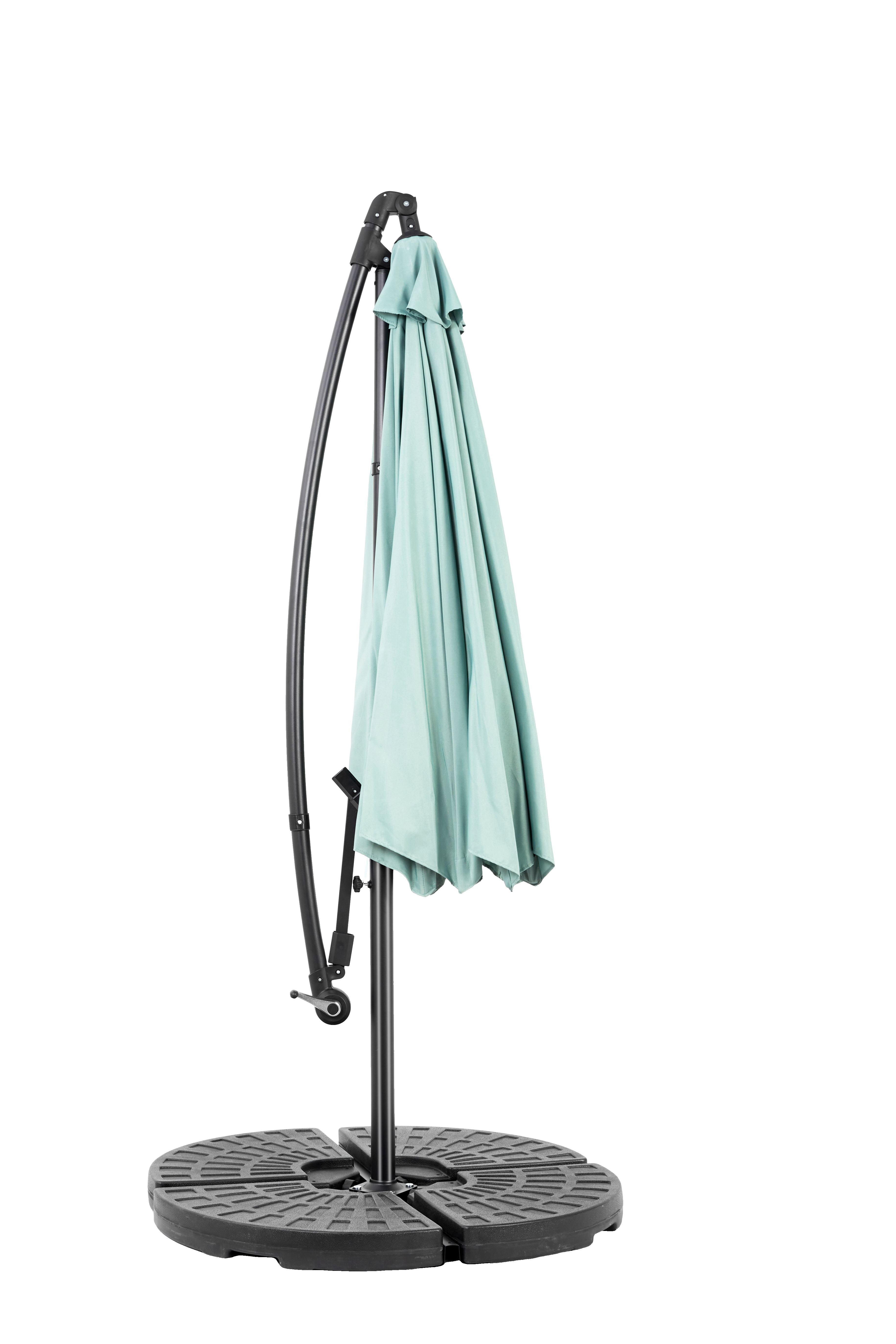 14.8 Ft Double Sided Outdoor Umbrella Rectangular Large with Crank, Light Green