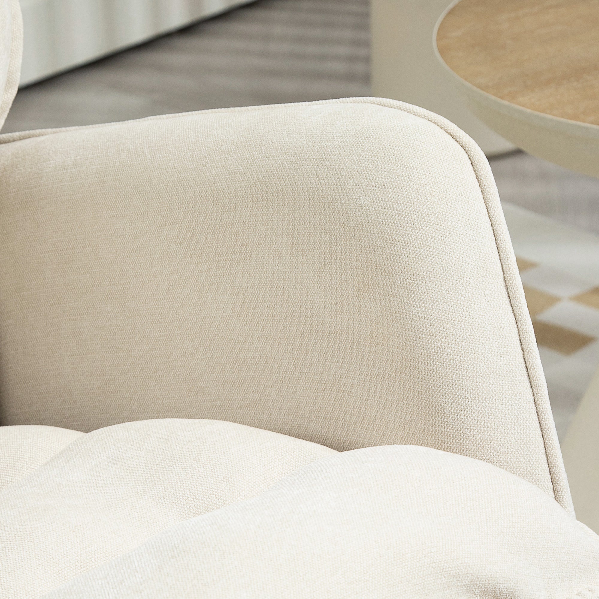 Rocking Chair, Armrests, Nursing, 120 kg Load Capacity, Chenille Look, Beige