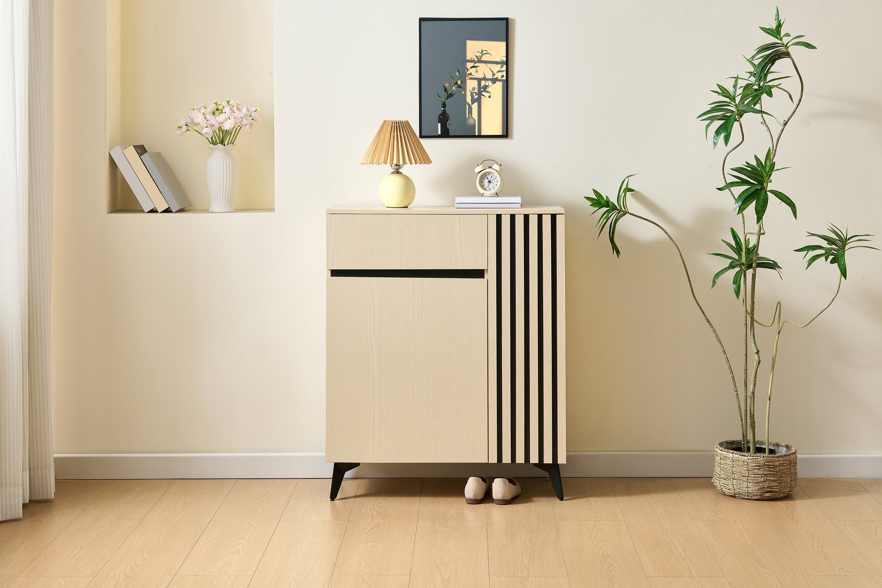 Sideboard Shoe Cabinet 2 Doors 1 Drawer Adjustable Shelves