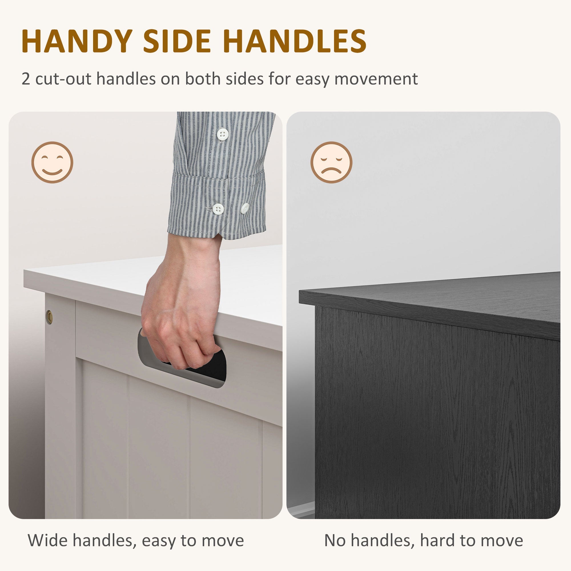 Storage Chest, Modern Storage Trunk with Safety Hinges, White