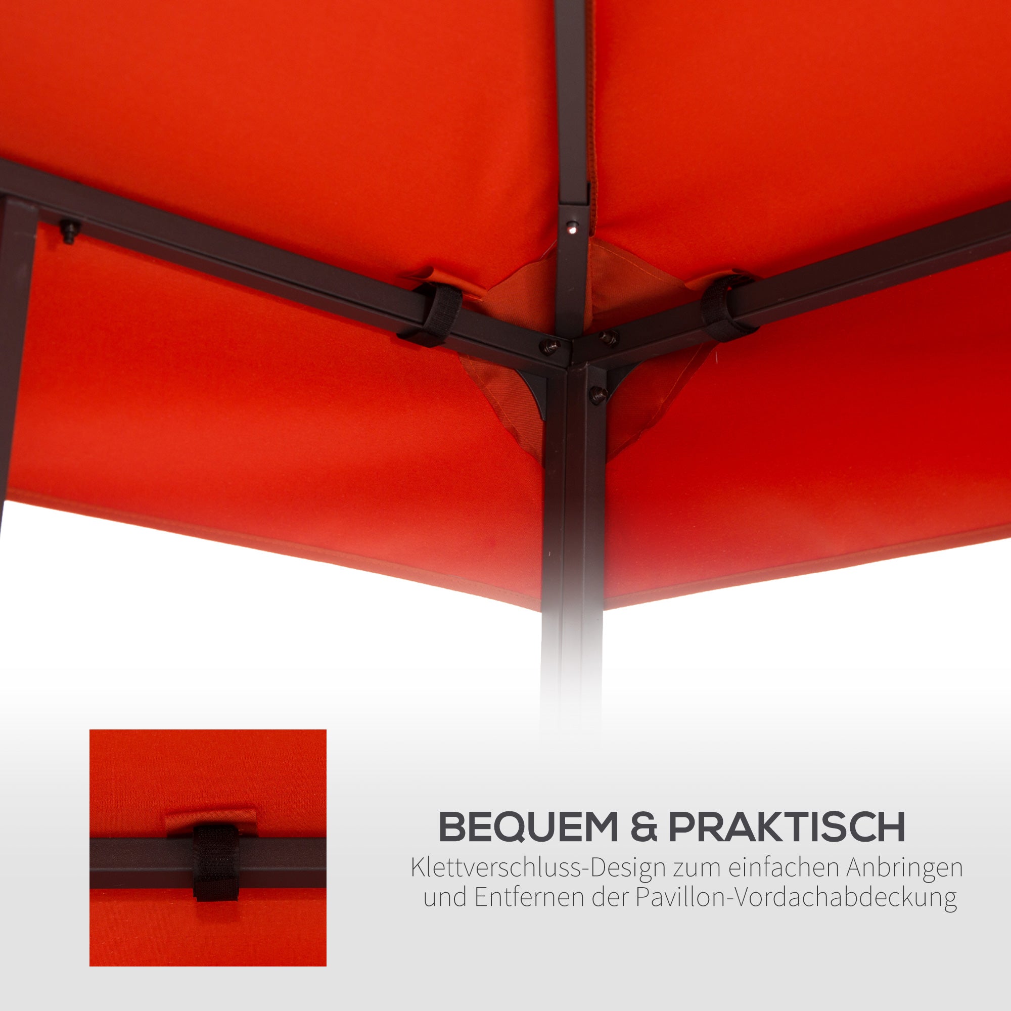 Replacement Roof for 3x3m Gazebo, Weatherproof & Durable, Rust Red Polyester