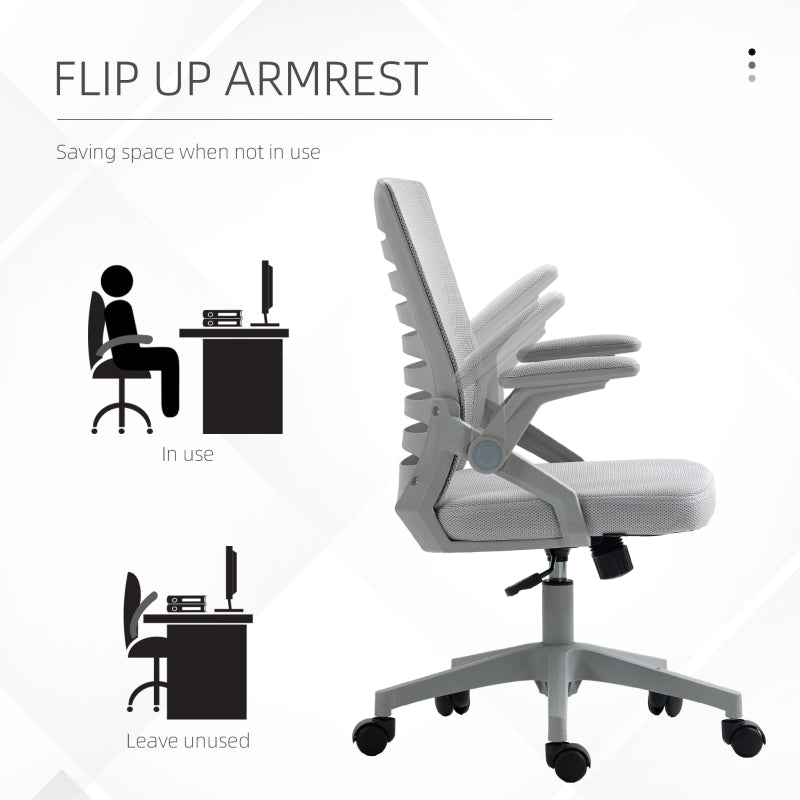 Work Chair Adjustable Height with Mesh Back - Grey