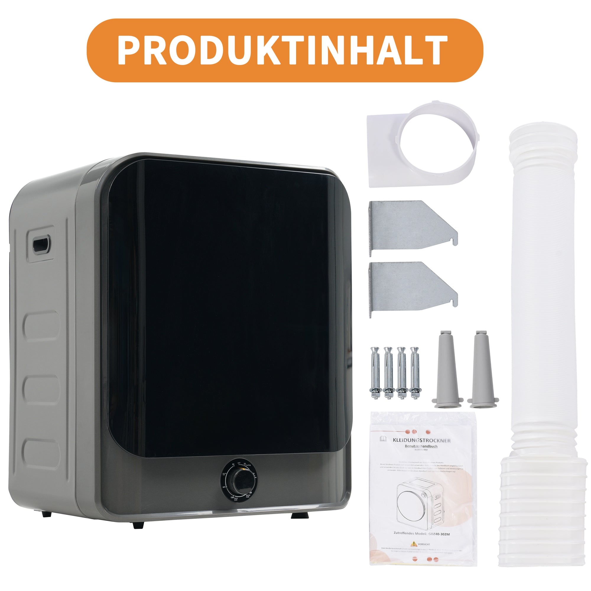 Exhaust Dryer, 3 kg (4.5 kg max), 830W, 5 Programs, Wall-Mountable, Stainless Steel