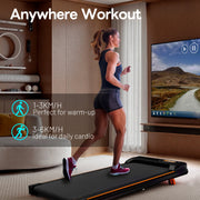 Folding Under Desk Walking Pad Treadmill with Adjustable Incline, Low Noise for Home & Office, Black