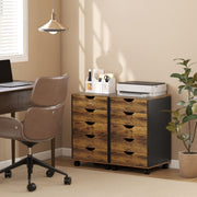 Filing Cabinet Five-Drawer Rustic Brown