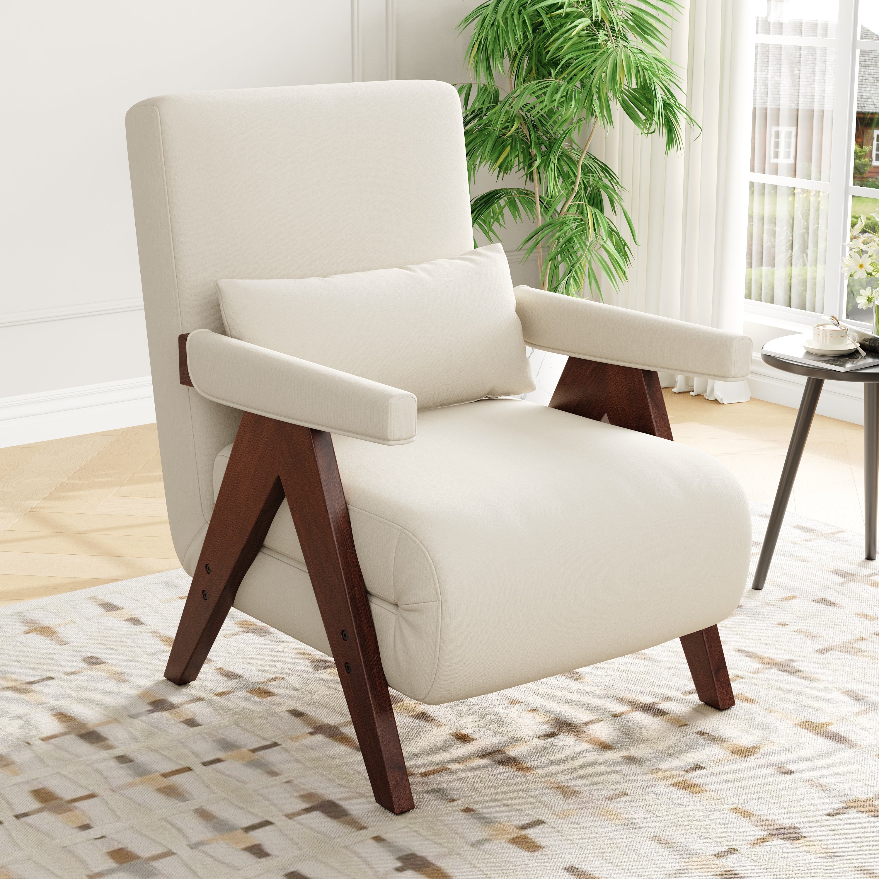 3-in-1 Convertible Armchair Sofa Bed, Upholstered Folding Single Lounge Chair