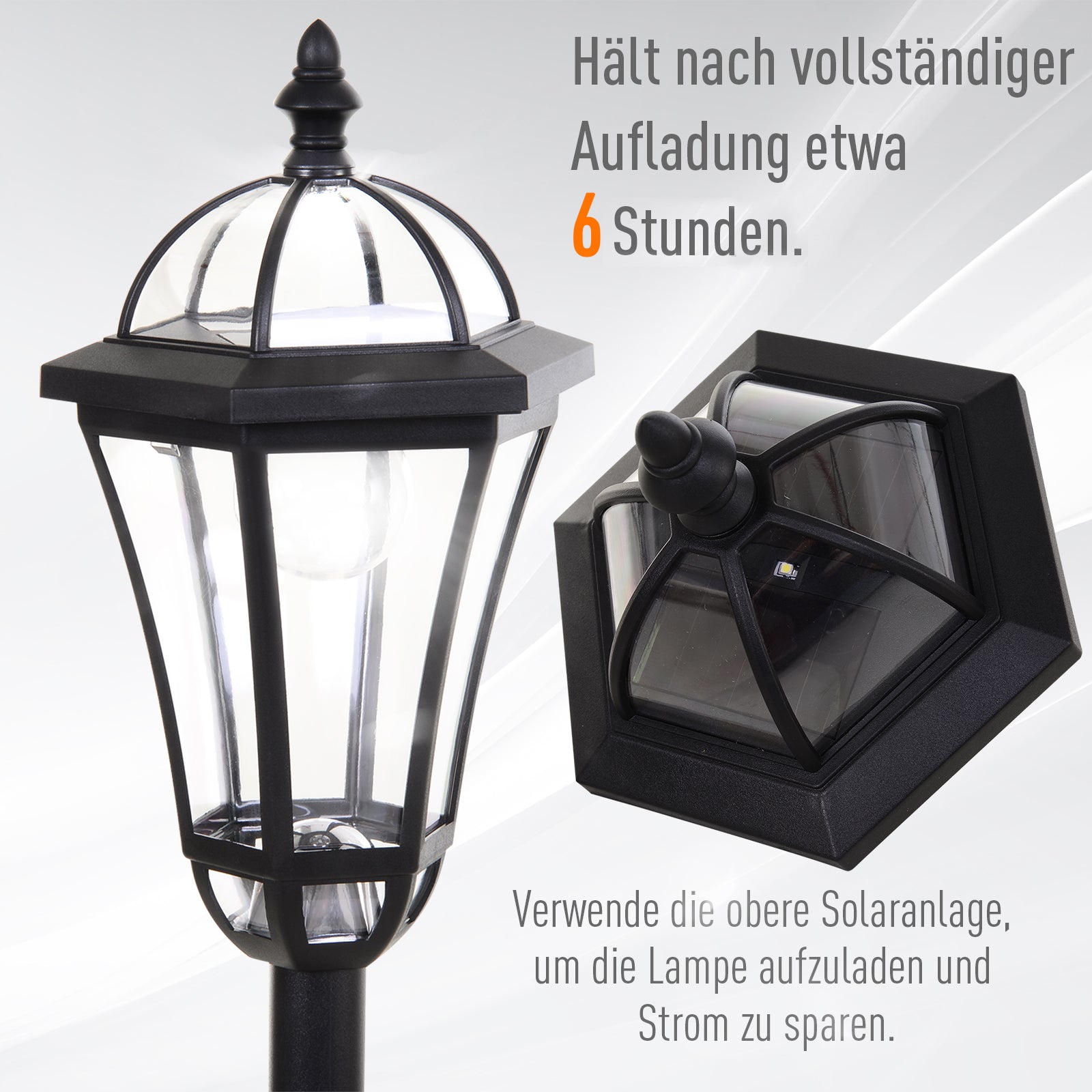 Solar LED Street Lights 2-pack Waterproof Energy Saving Stainless Steel, Black