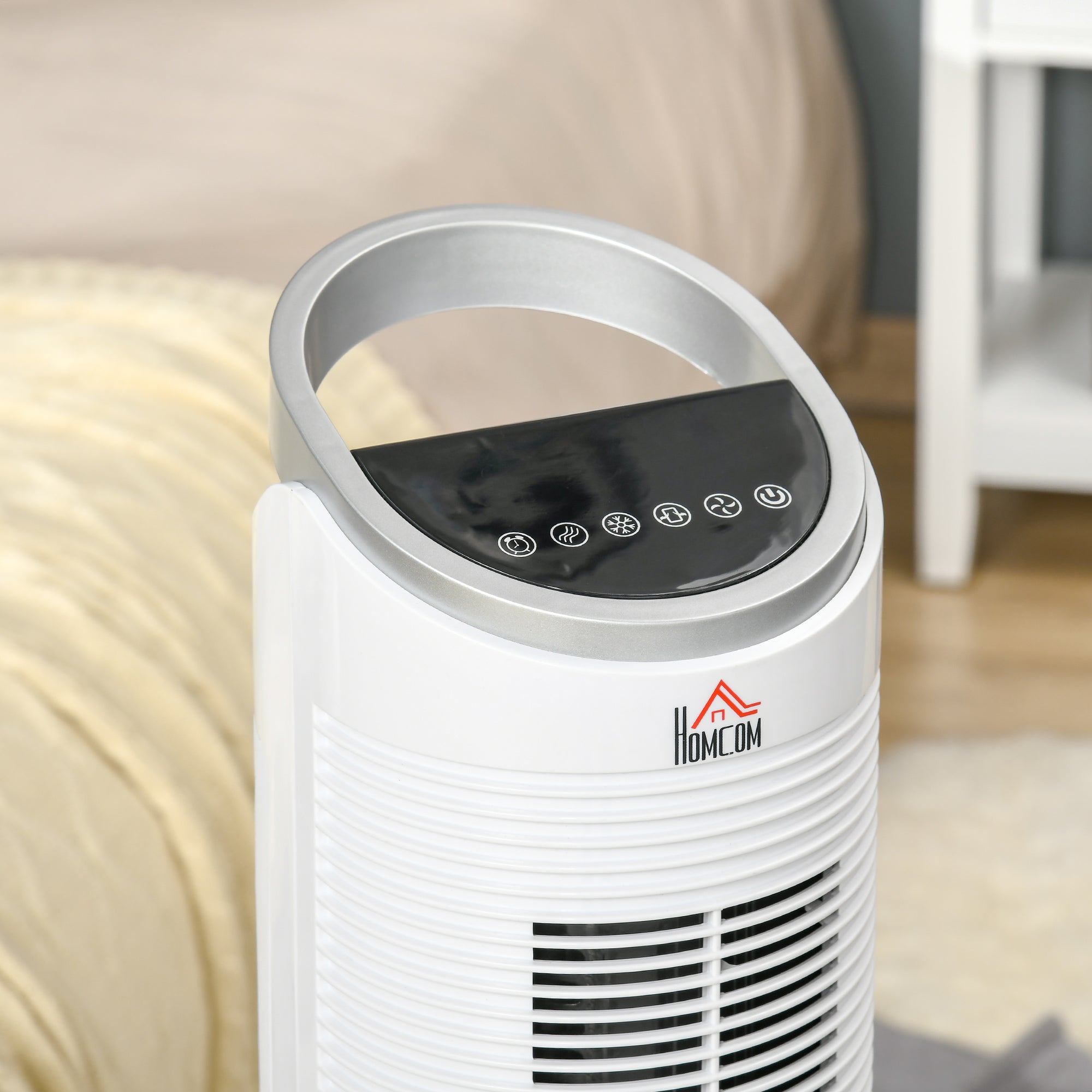 Air Cooler Tower Fan, Water Cooling, 60W, Humidification, 8h Timer, Remote Control