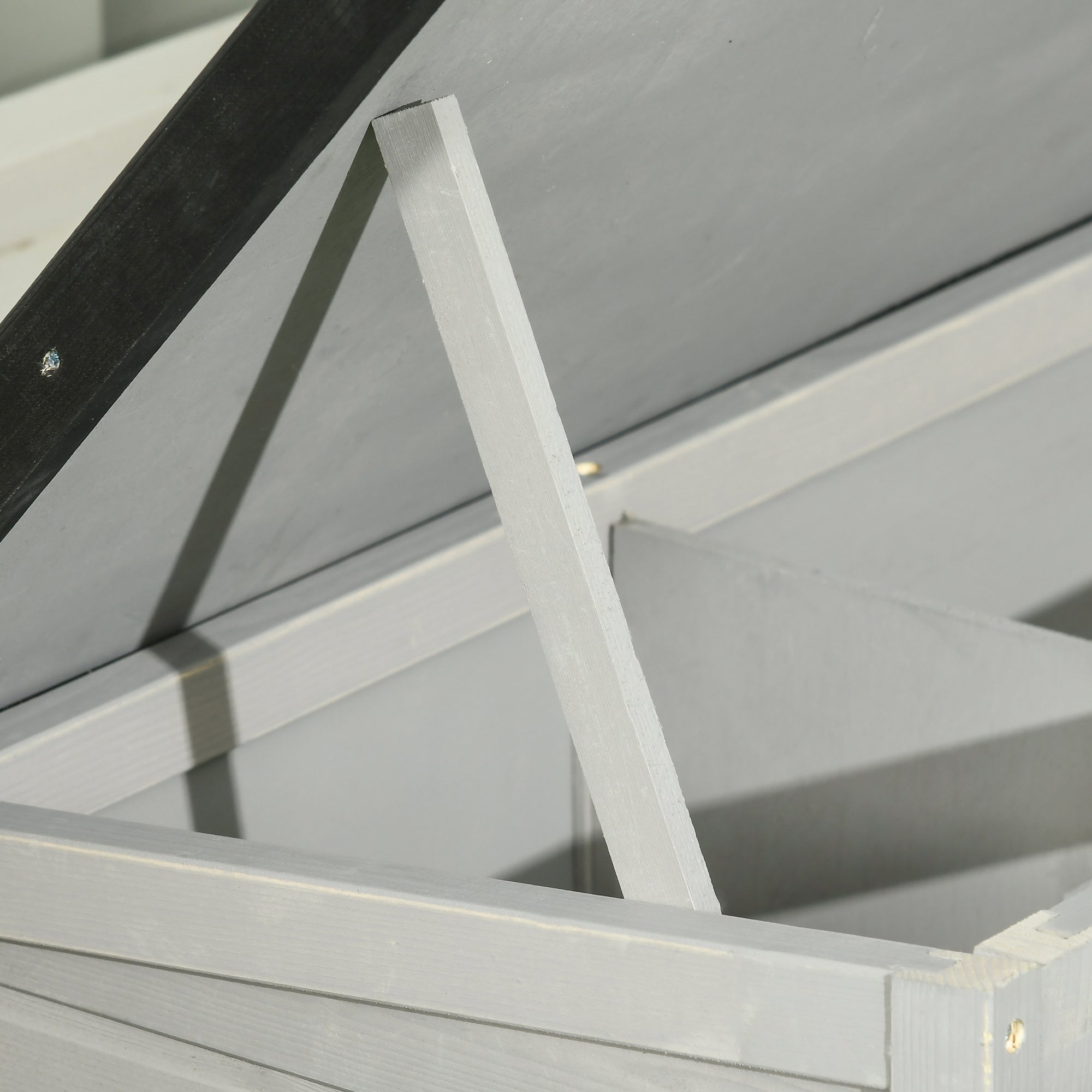 Rabbit Hutch Winterproof Hinged Roof 84x43x70 cm Fir Wood, Grey