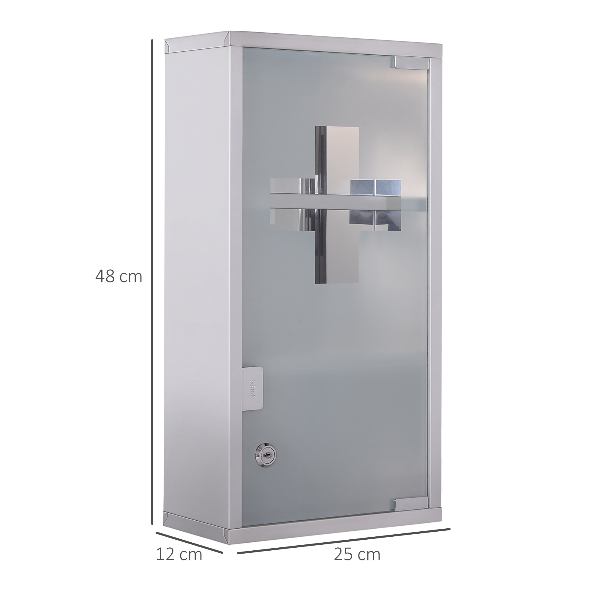 Medicine Cabinet 3 Compartments Home Pharmacy 25x12x48cm Stainless Steel