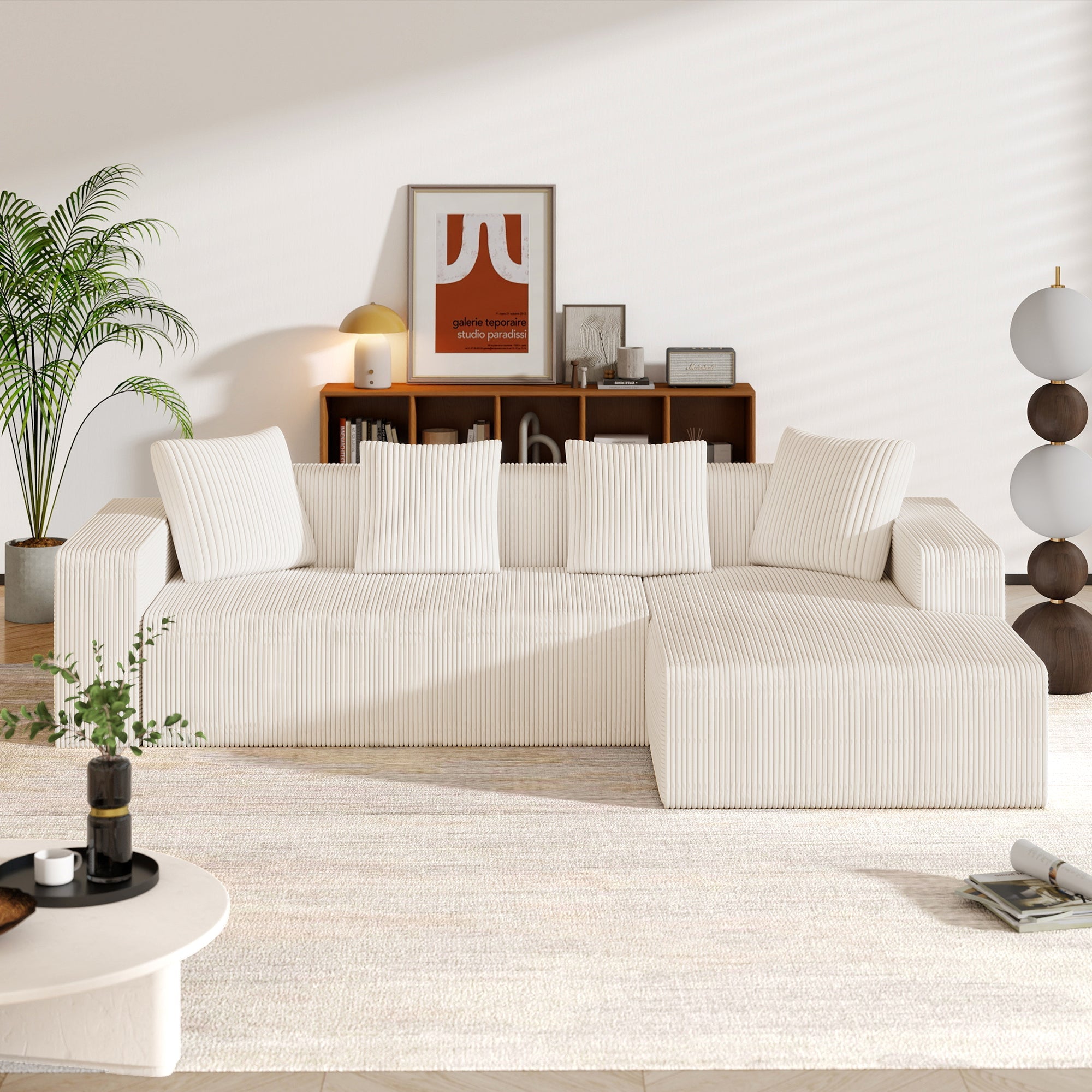 Modular Sofa Cloud Combination L-Shaped Chaise Deep Seats - Upholstered