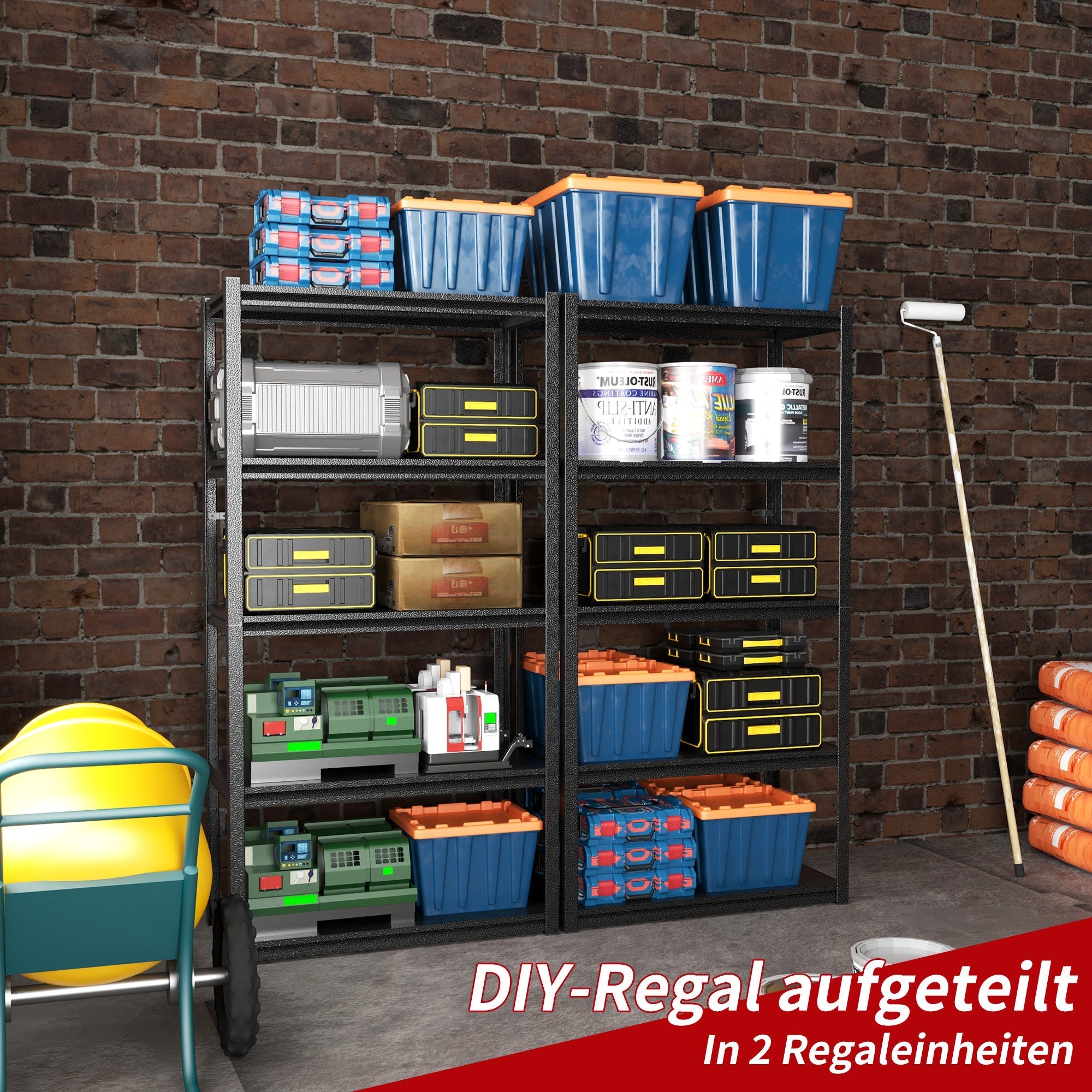 Metal Shelving Unit 5-Tier 160cm H Adjustable 650kg Load - Steel