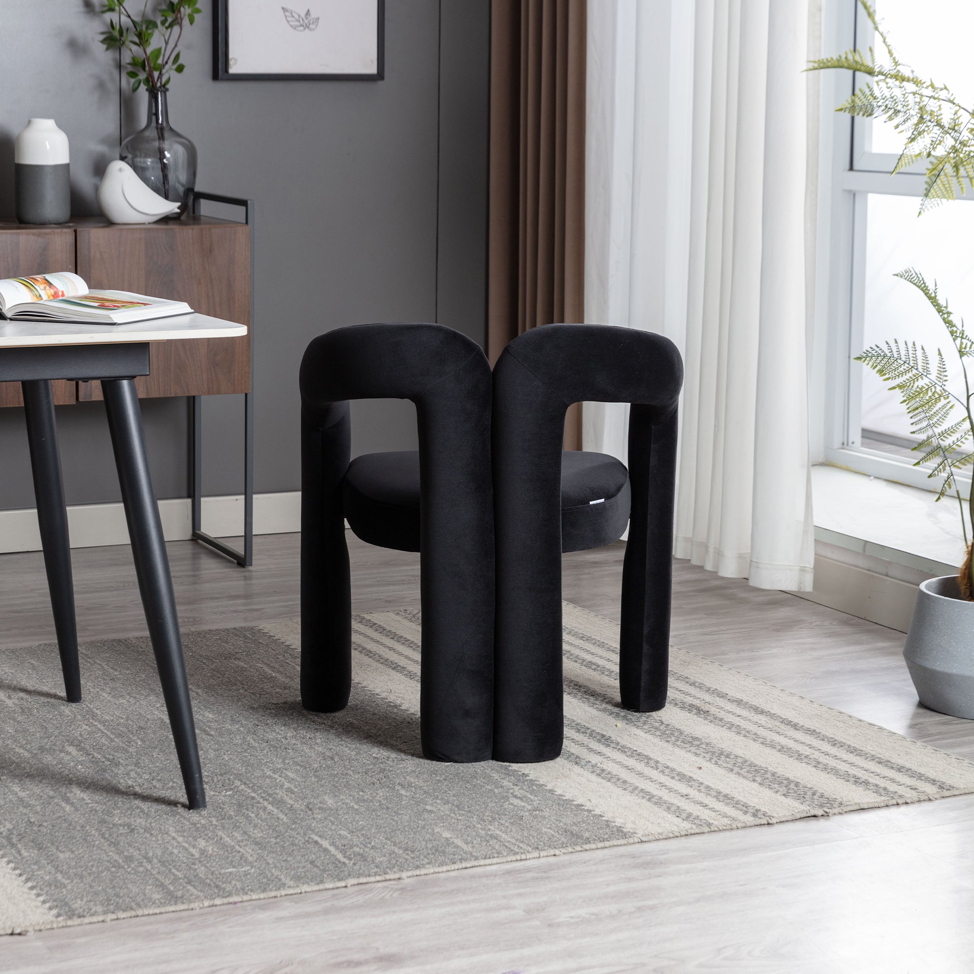 Velvet Dining Chairs (2 pc), Modern Design Upholstered Decorative Armchair 2-Piece Set
