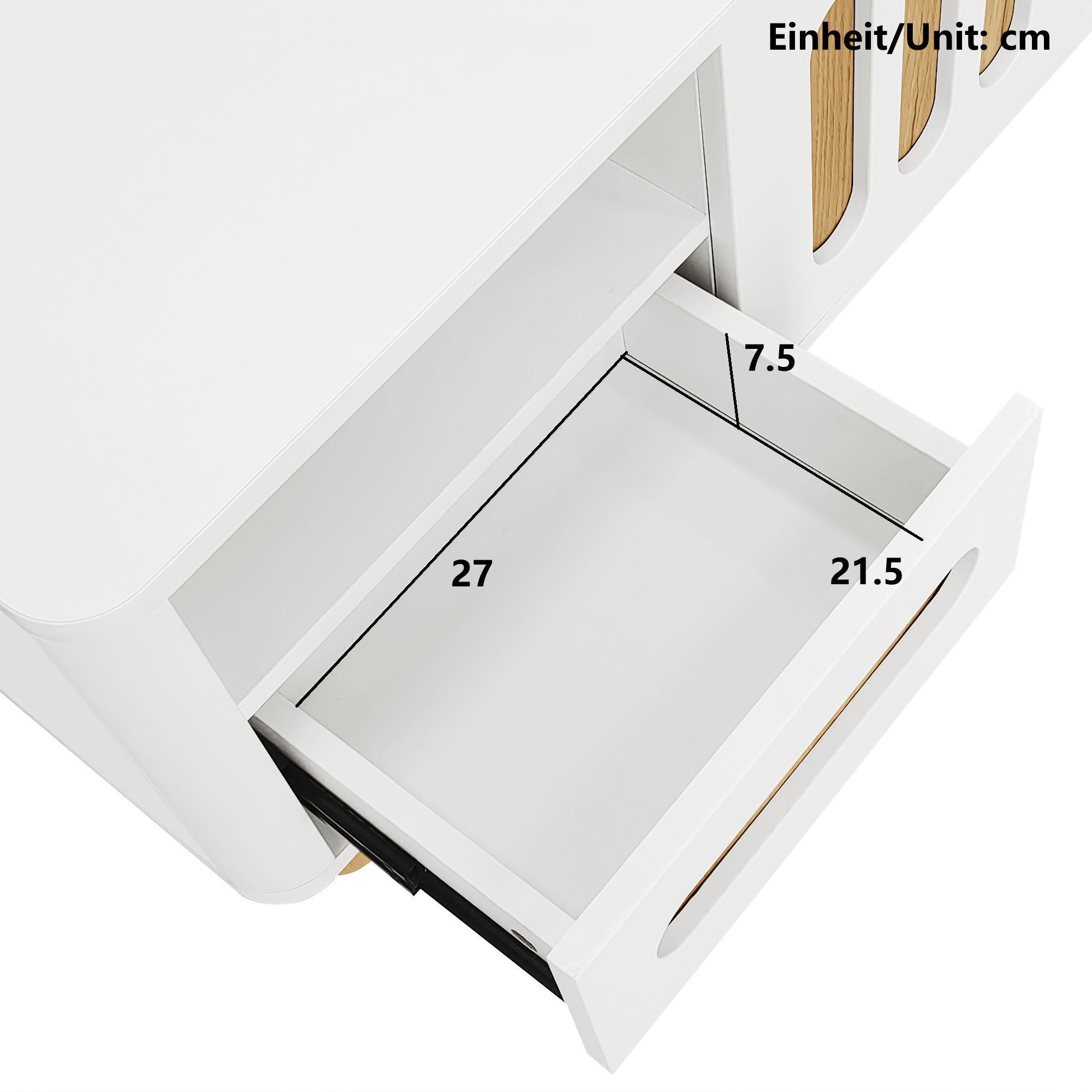 Coffee Table, 105x50x40 cm, 4 Doors, 2 Drawers, LED Light, White Wood