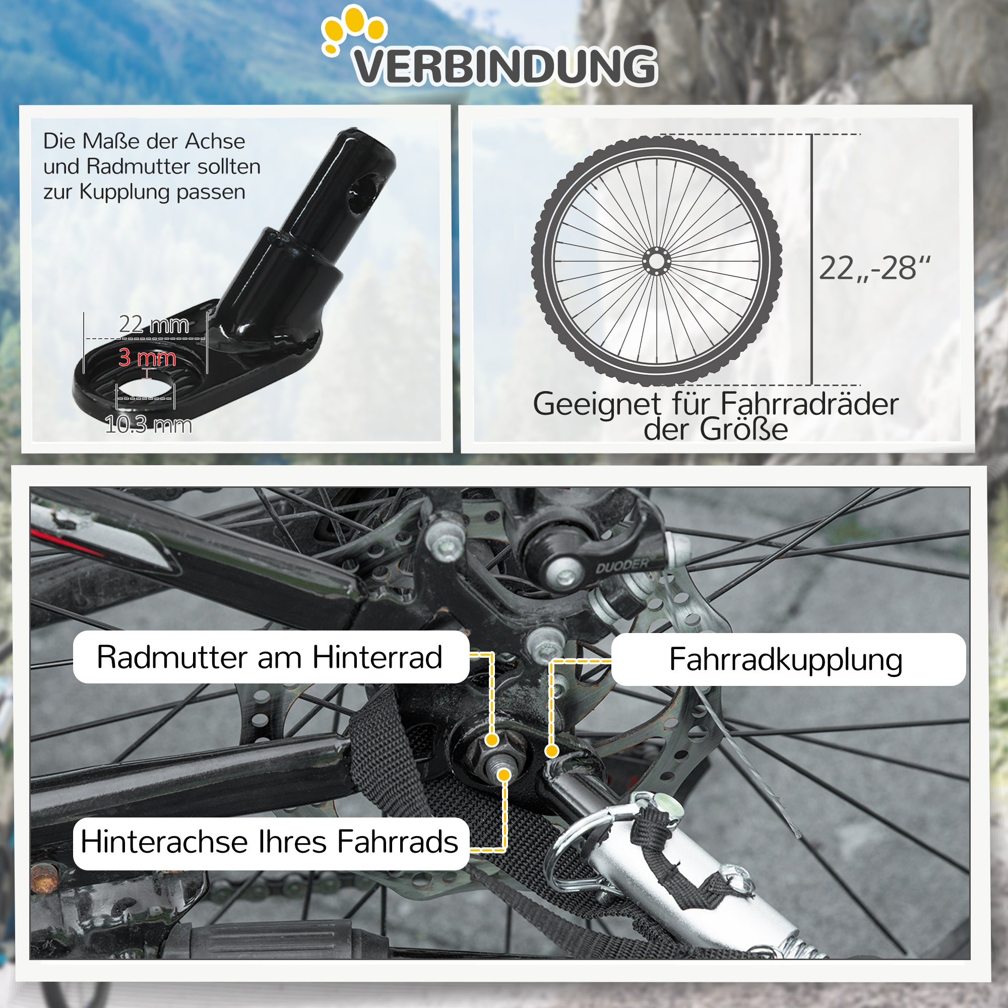 Hundeanhänger, Faltrad, wasserabweisend, Blau