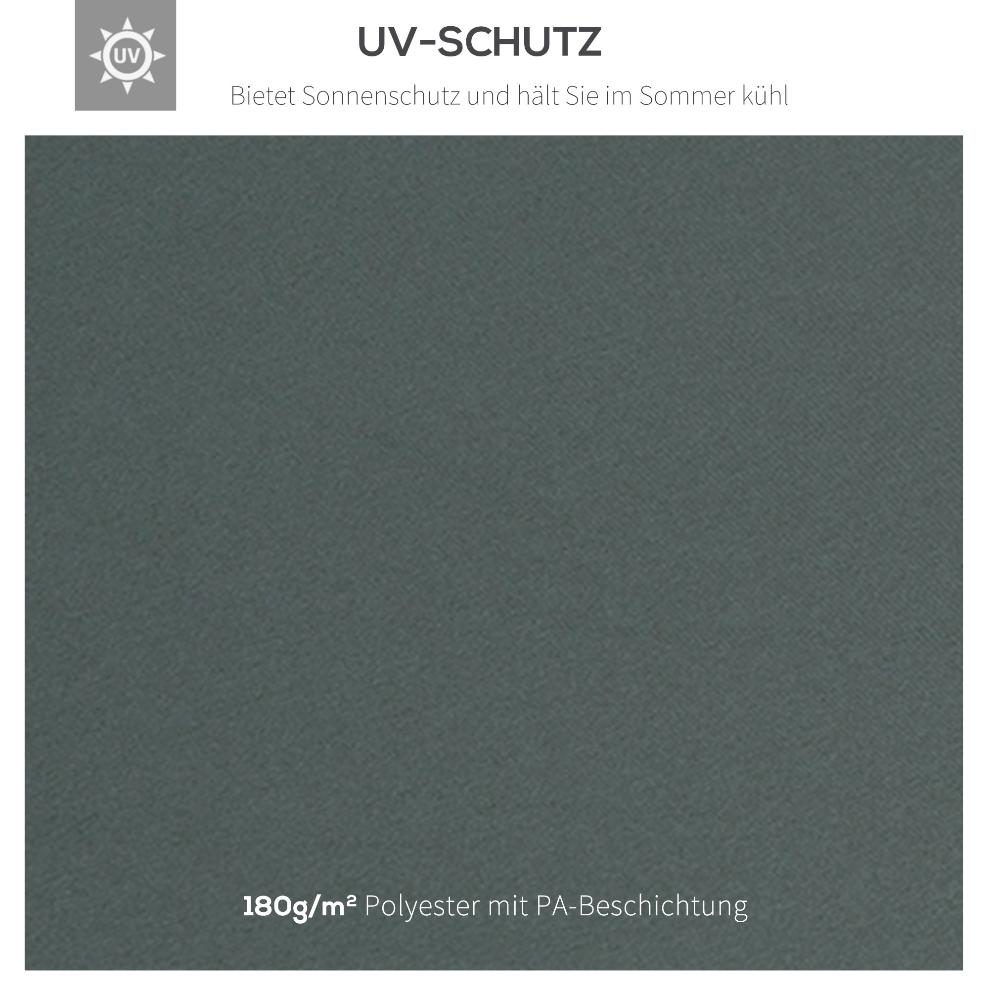 Replacement Roof for 3x3m Gazebo/Tent, Polyester Charcoal Grey