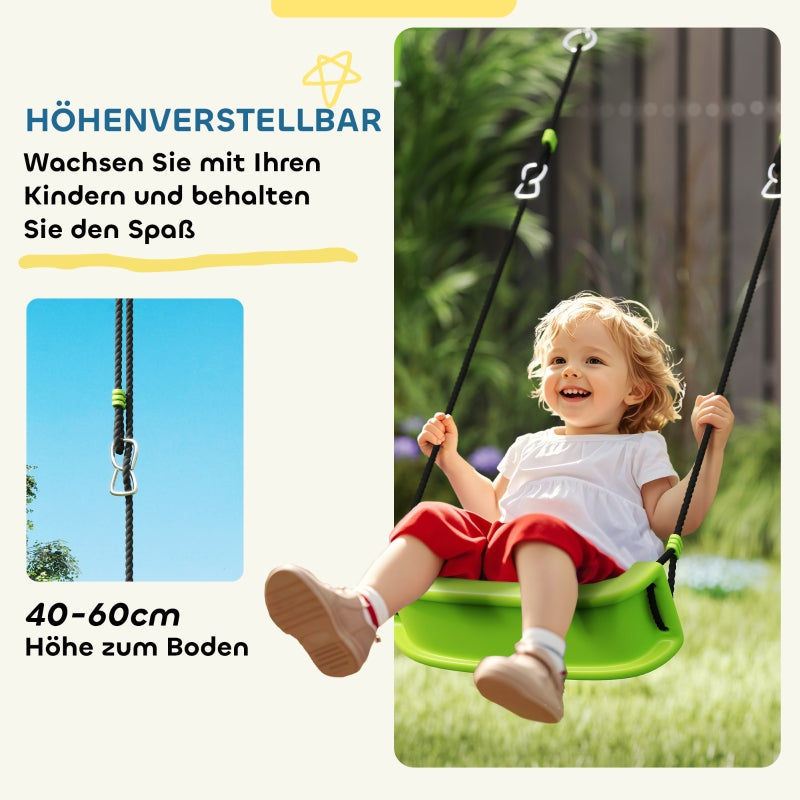 AIYAPLAY 3 in 1 Swing Set, Outdoor with 2 Swings, Basketball Hoop, Soccer Goal, Metal Frame