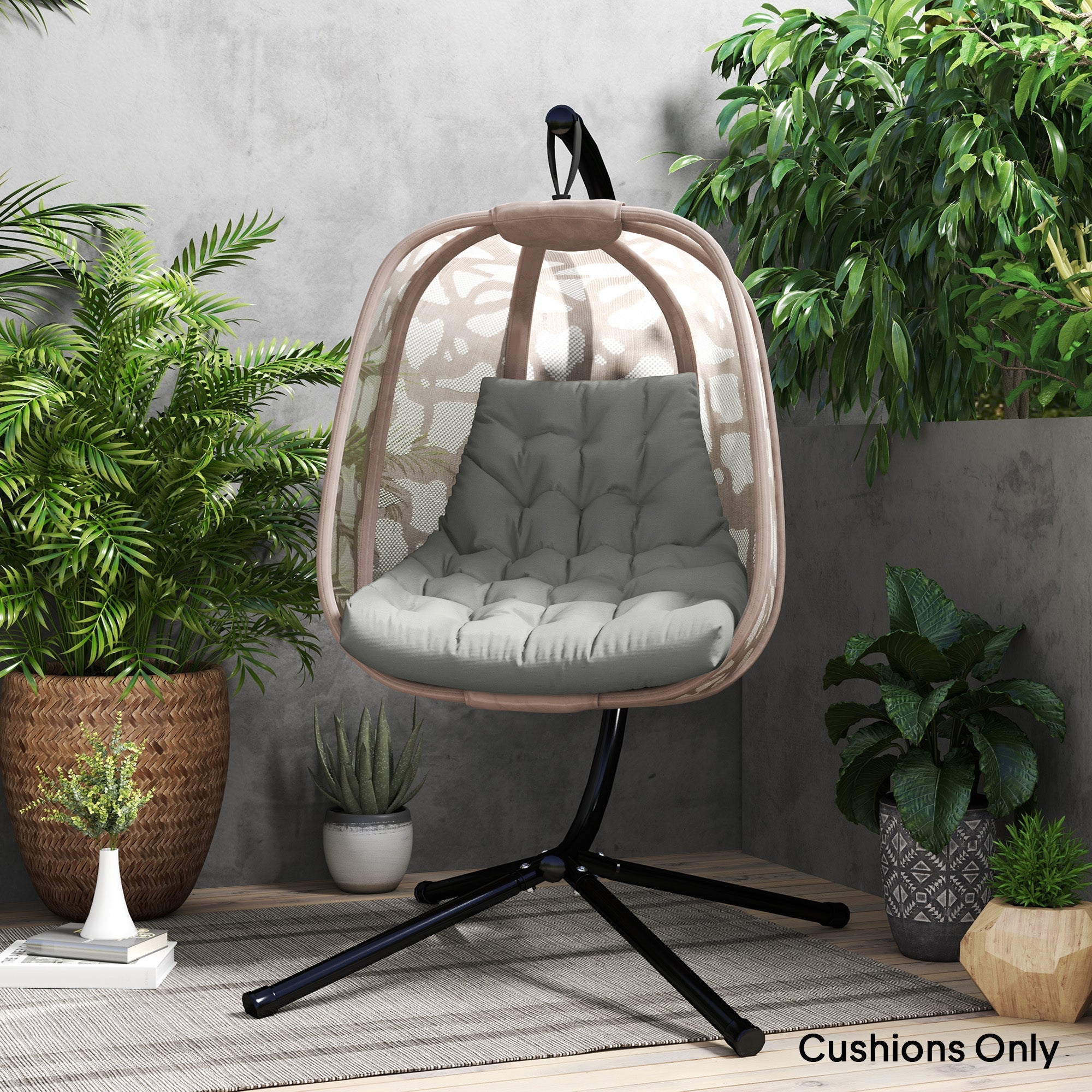 Seat Cushion 120x100cm with Backrest Water-Repellent, Grey