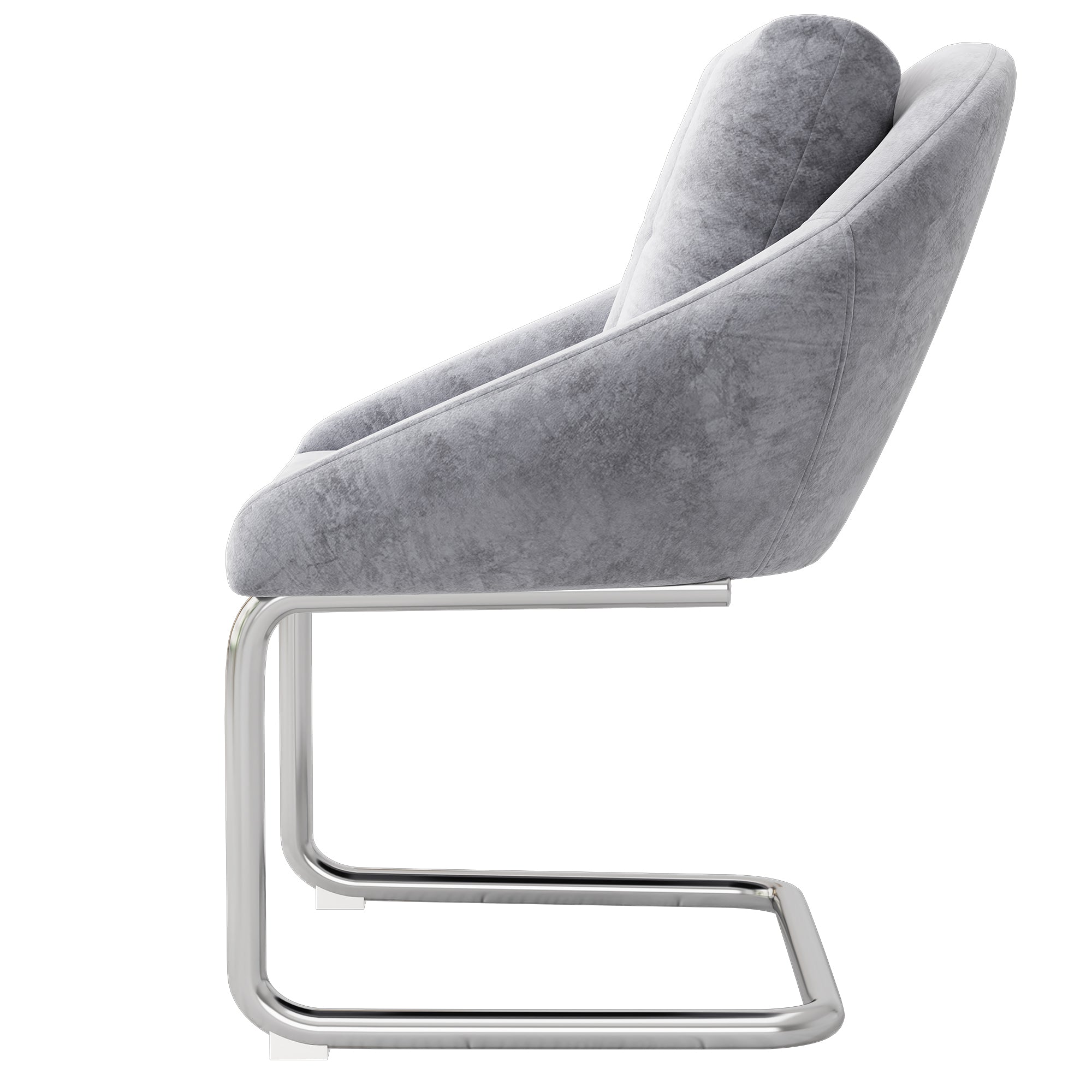 Velvet Dining Chair Set of 2 Swivel Cushions Curved Legs - Grey