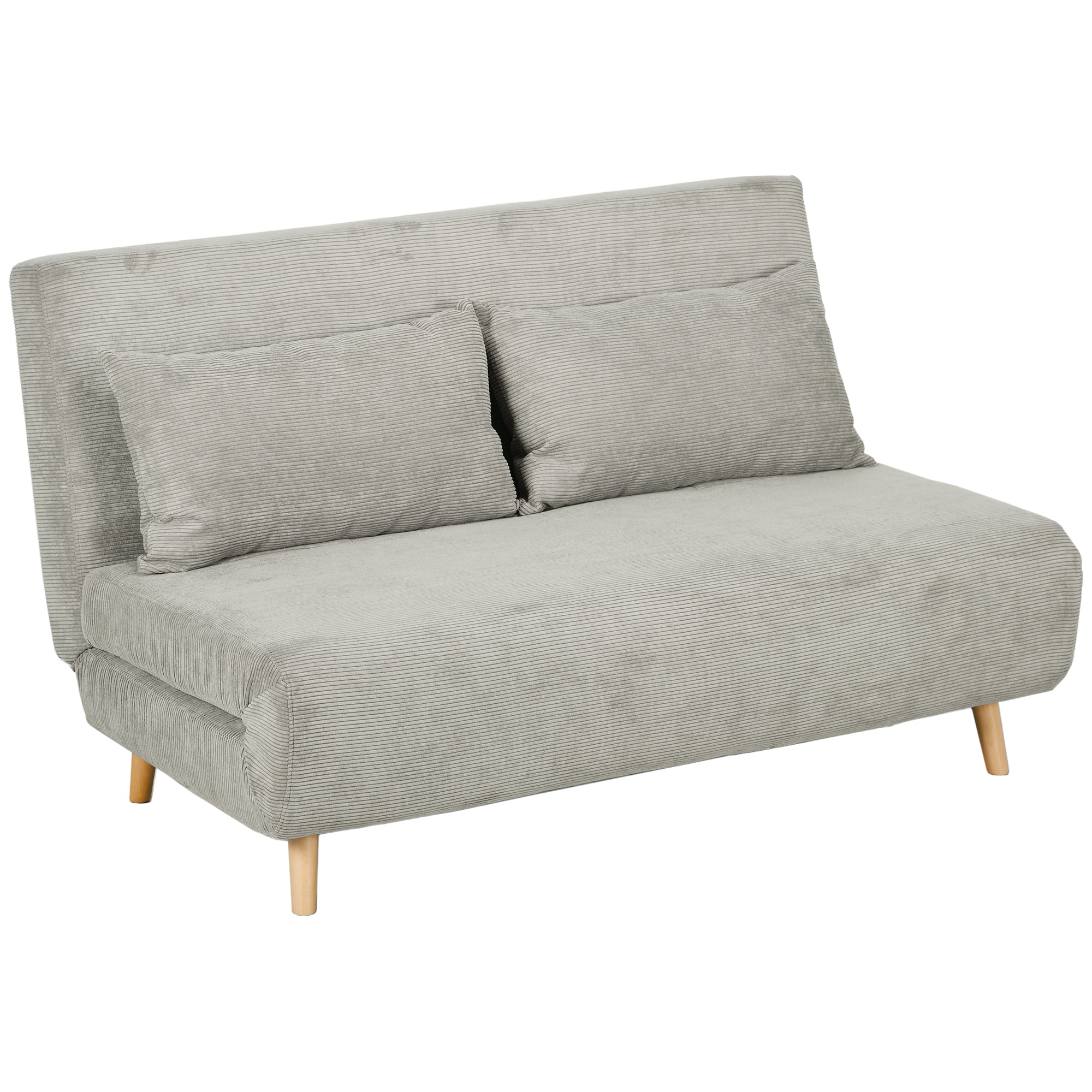 Sofa Bed Fold-Down Adjustable Backrest Velvet Grey