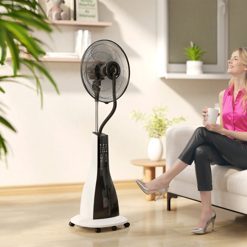 Water-Cooled Pedestal Fan, Misting, Remote, 3 Speed, 3L Tank, 90W, 125cm with Wheels