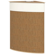 Bamboo Laundry Basket, 55 L, Corner, Removable Bag, Brown