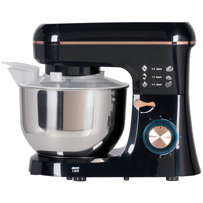 Stand mixer food processor 6 speeds 5.5L stainless steel bowl black