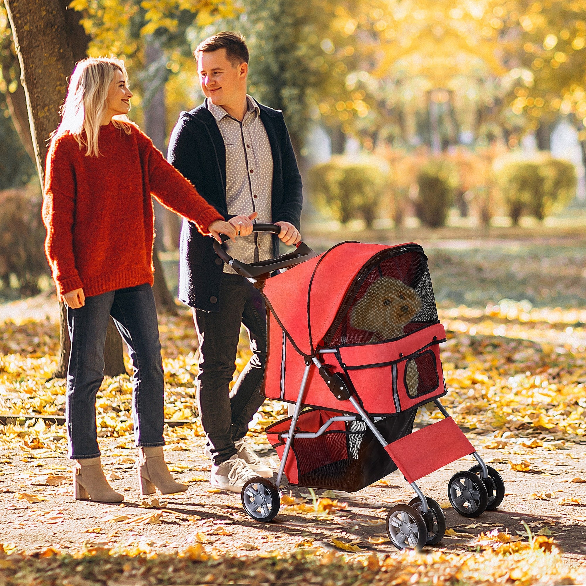 Dog Buggy, Lightweight & Foldable, Red
