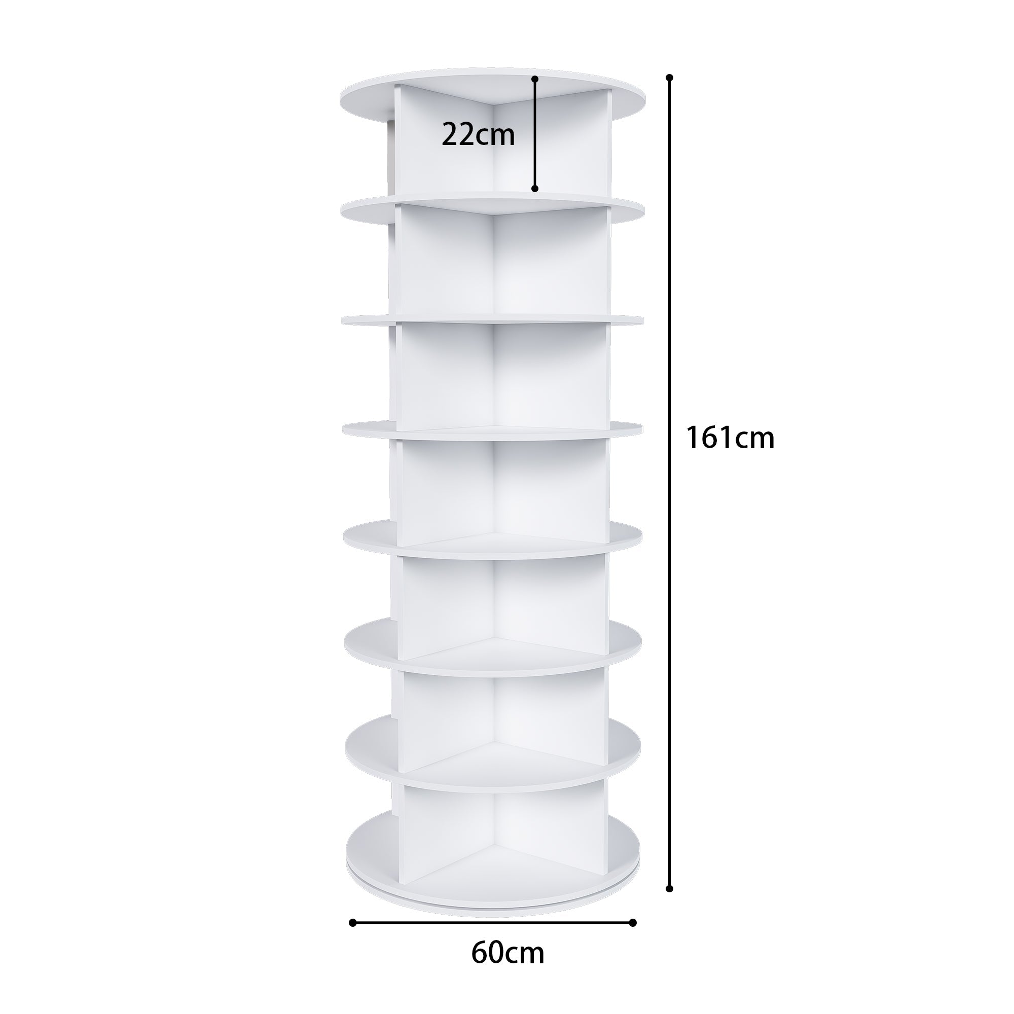 Shoe Rack Tower 7-Tier 360° Rotatable 28 Pairs - White