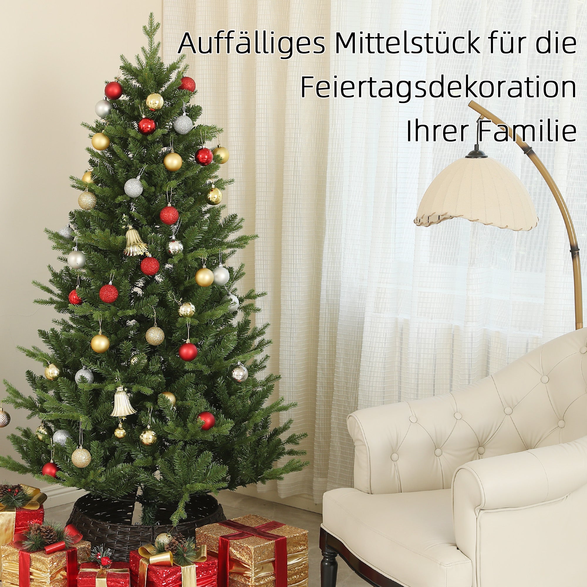 Artificial Christmas Tree, 180cm, 818 Tips, Folding System, Green