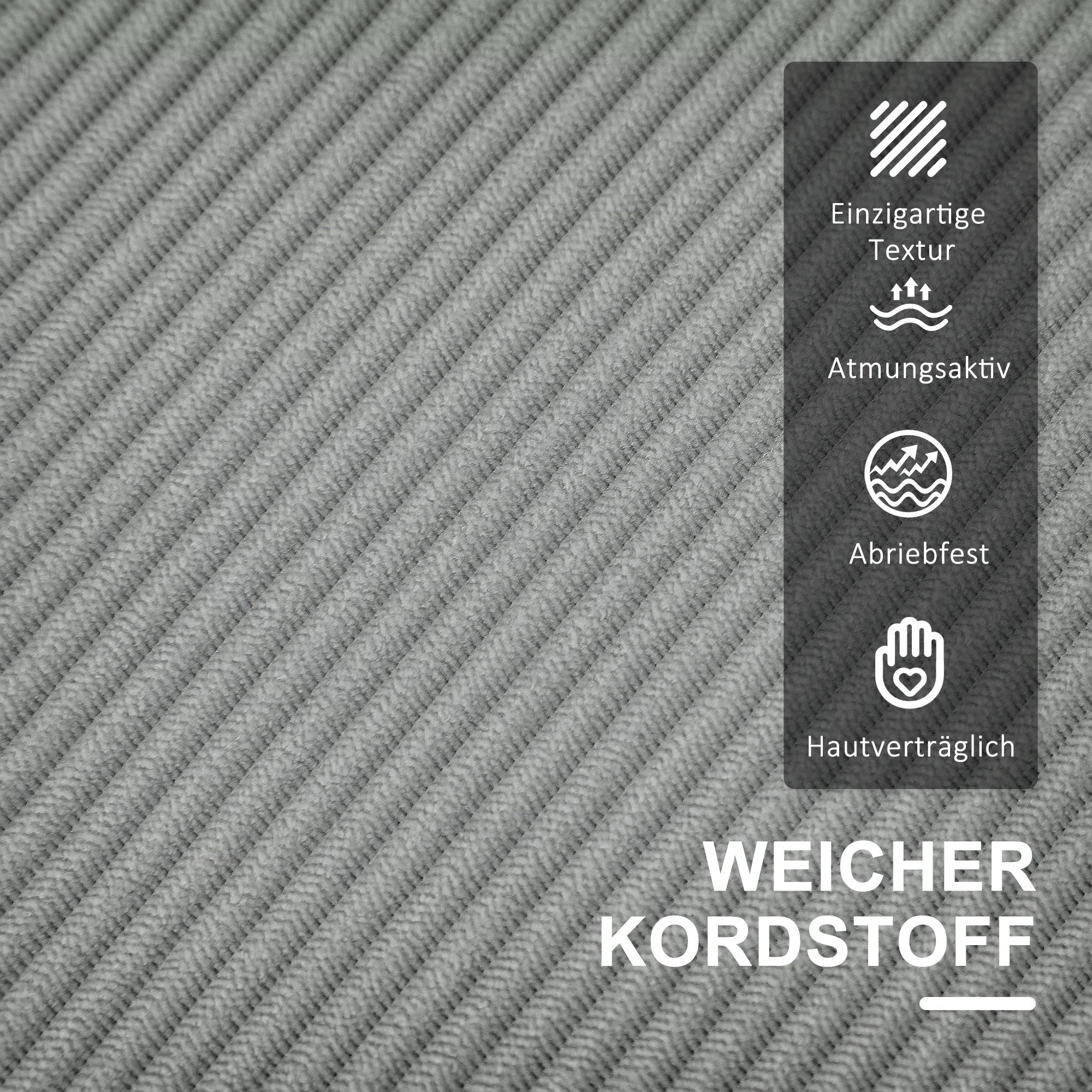 2-Seater Sofa, Small with Armrests Storage Corduroy Light Gray