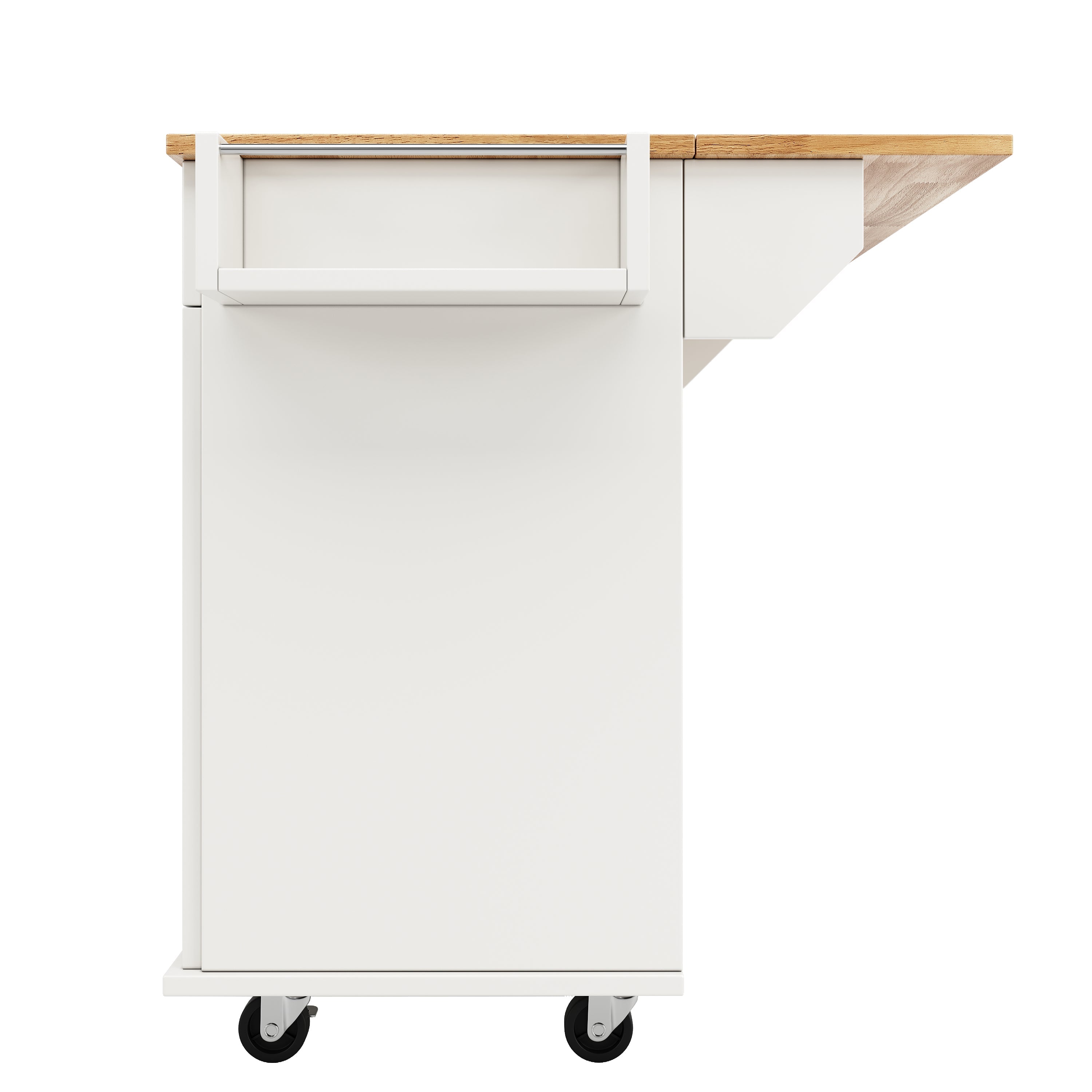 Modern Kitchen Island Dining Table Storage 106cm - White