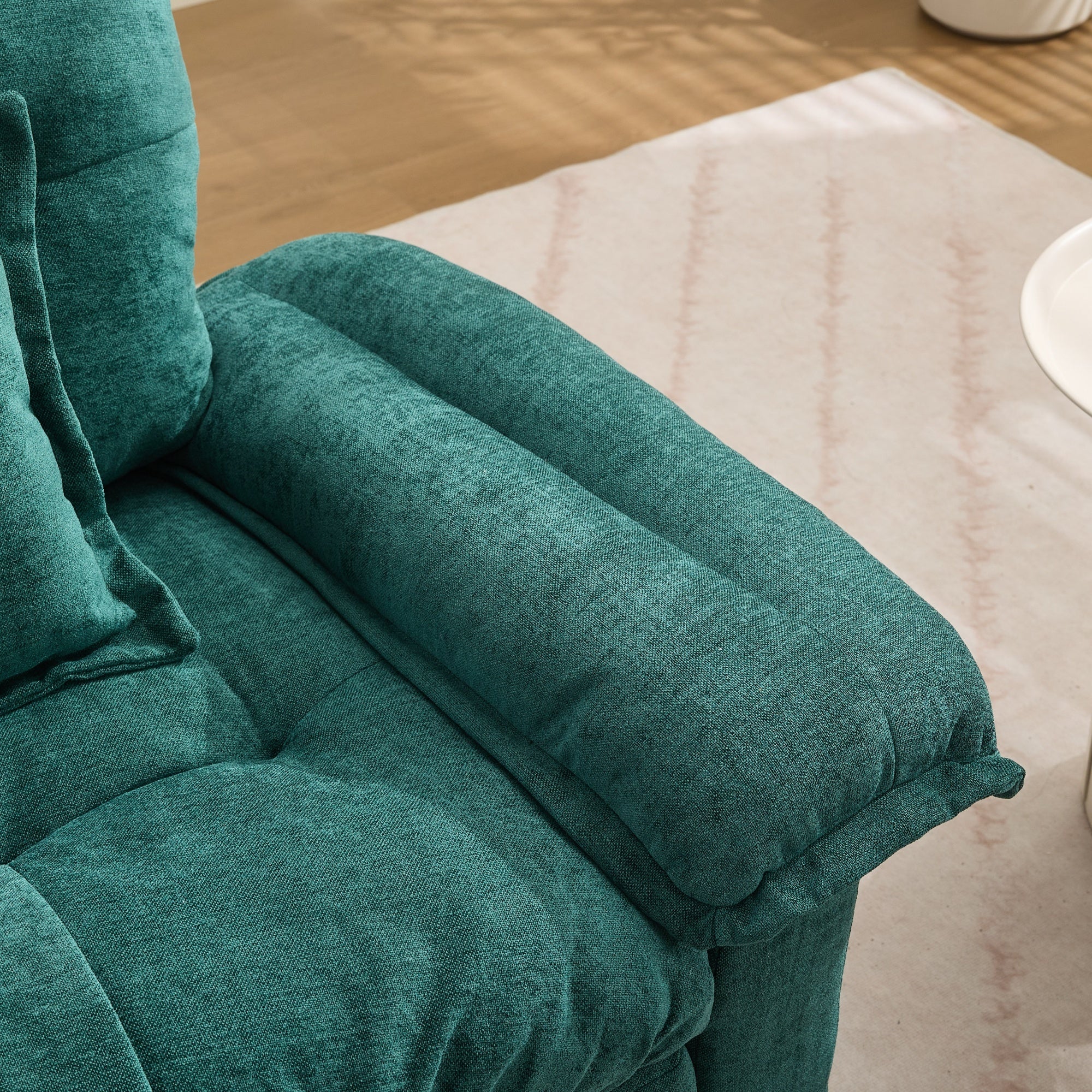 360° Swivel Armchair, Oversized with Support Cushion, Chenille
