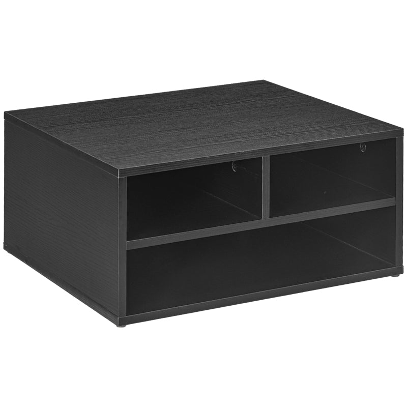 Printer Storage Cabinet, Three-Compartment, Black