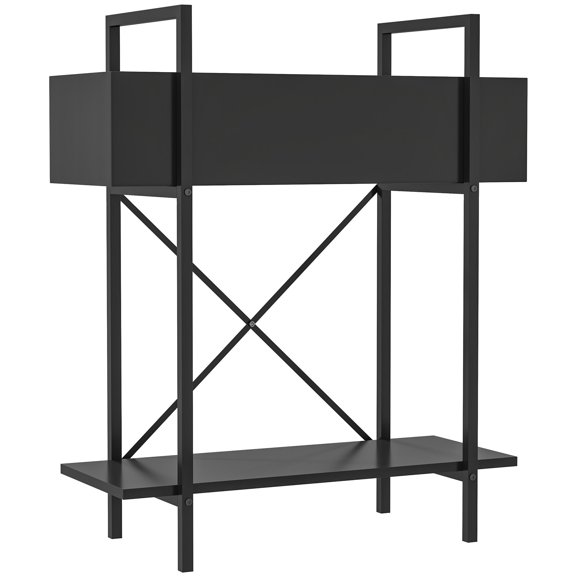 2-Tier Plant Stand, 70cm High, Metal, Black