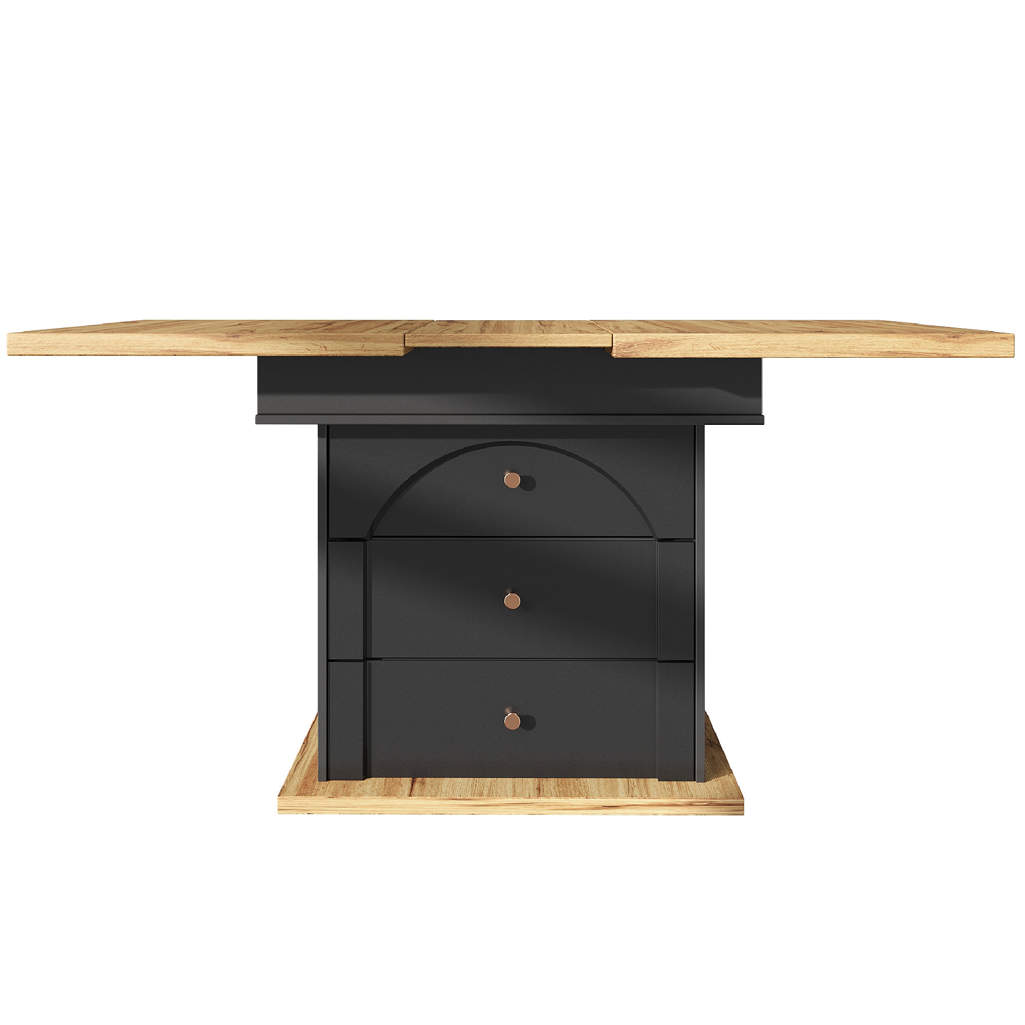 Telescopic Dining Table, 110-140 x 80 cm, Extendable for 4-6 People, Minimalist Design, Black
