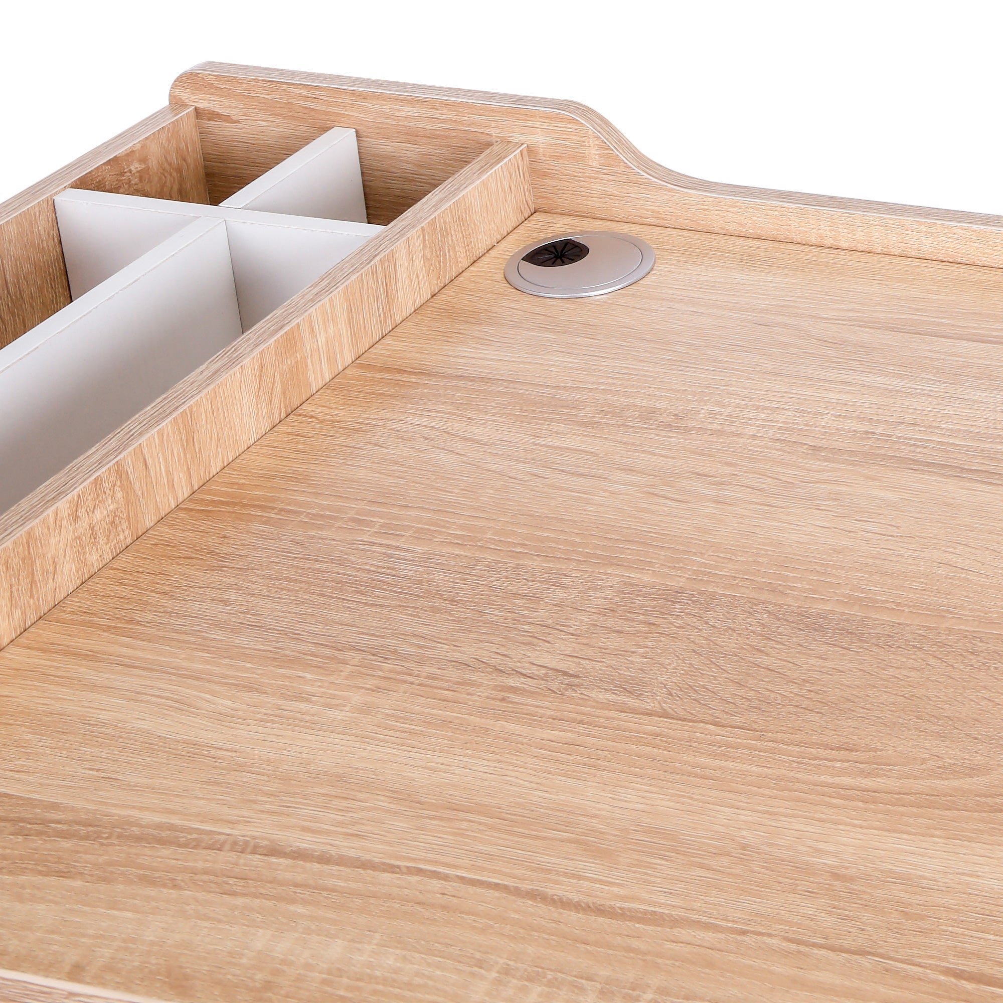 Schreibtisch mit Stauraum & Schublade, große Arbeitsplatte, Holz