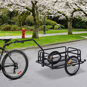 Bicycle Cargo Trailer, 40 kg Load Capacity, Foldable Coupling, Black
