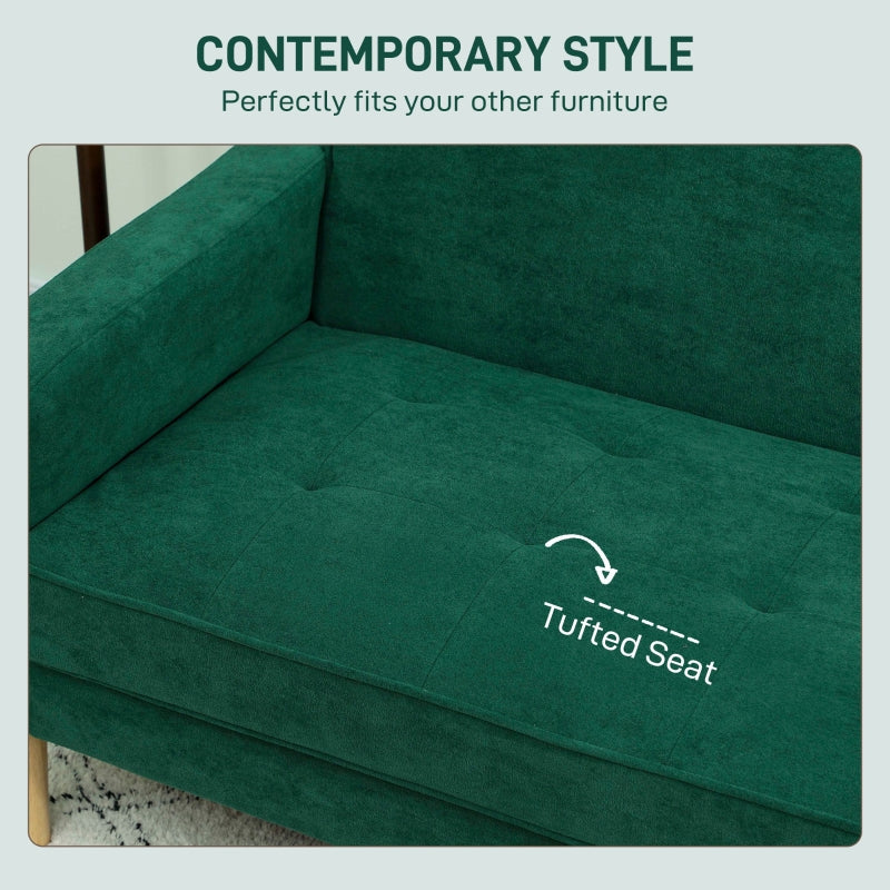 Two-Seater Sofa Velvet-Feel - Green
