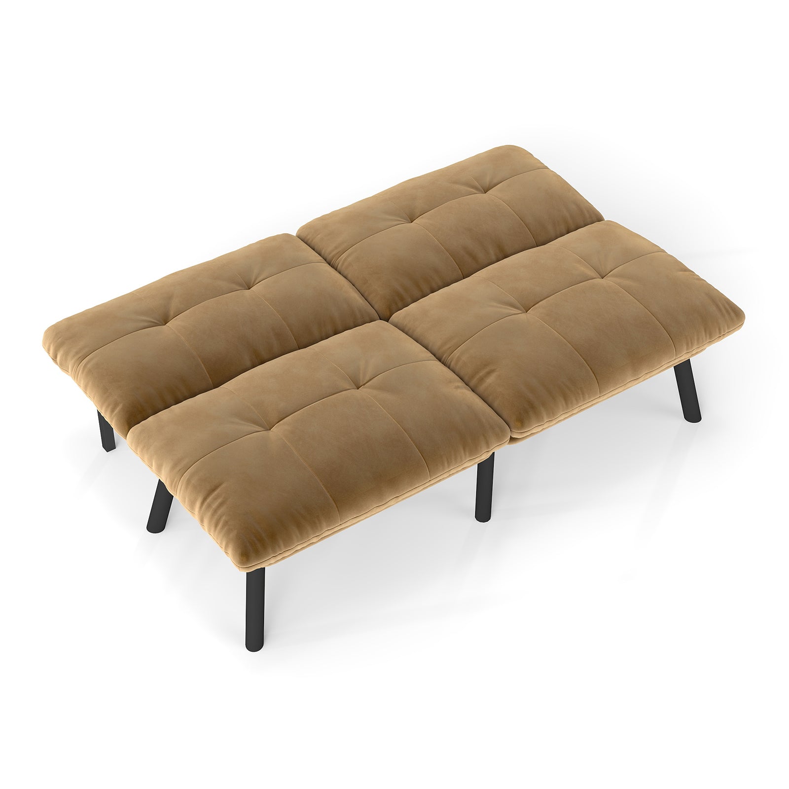 Futon Sofa Bed Foldable 2-Seater - Brown