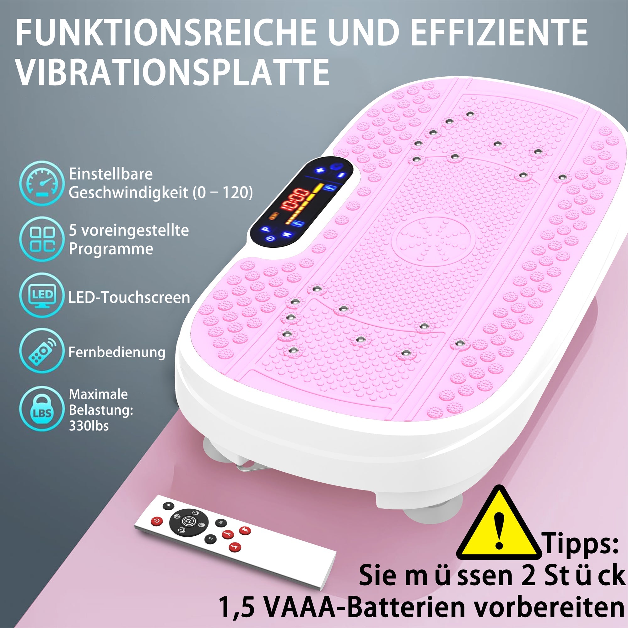 Vibration Plate Trainer Whole Body Fitness Resistance Bands Speed Control