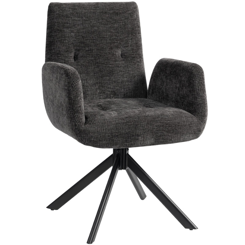 Upholstered Armchair Modern Design Swivel Accent Chair - Black