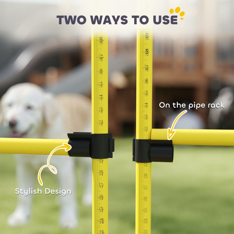 Dog Agility Equipment 4 Hurdle & Carry Bag, Yellow