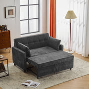 Sofa Bed Two-Seater Sleeper, Adjustable Backrest High-Density Foam, Chenille Fabric
