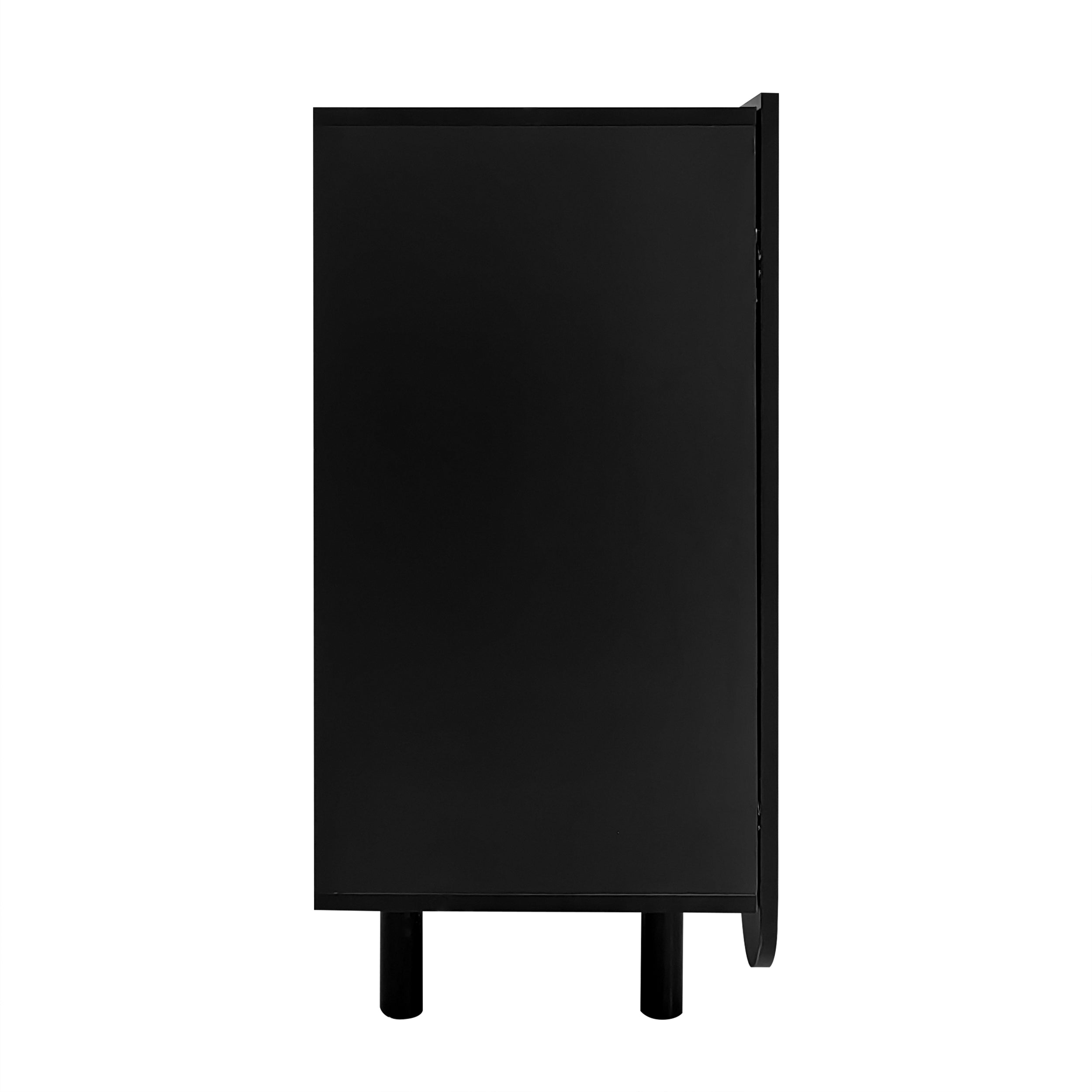 Sideboard with Teardrop-Shaped Molded Doors and Buffer Hinges