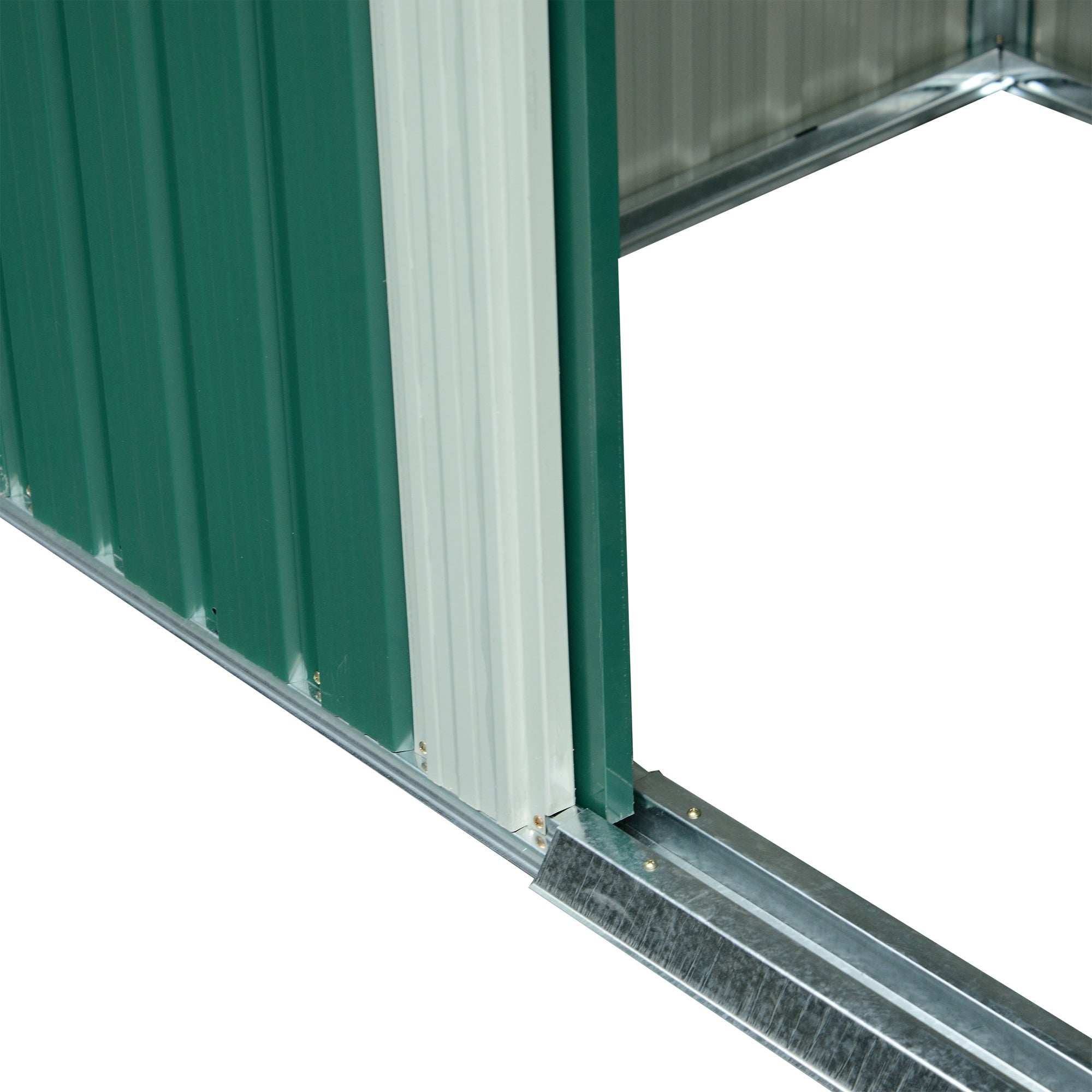 Metal Shed 8.5 x 6ft, Lightsky Panels Garden Storage Tool House Double Doors, Green