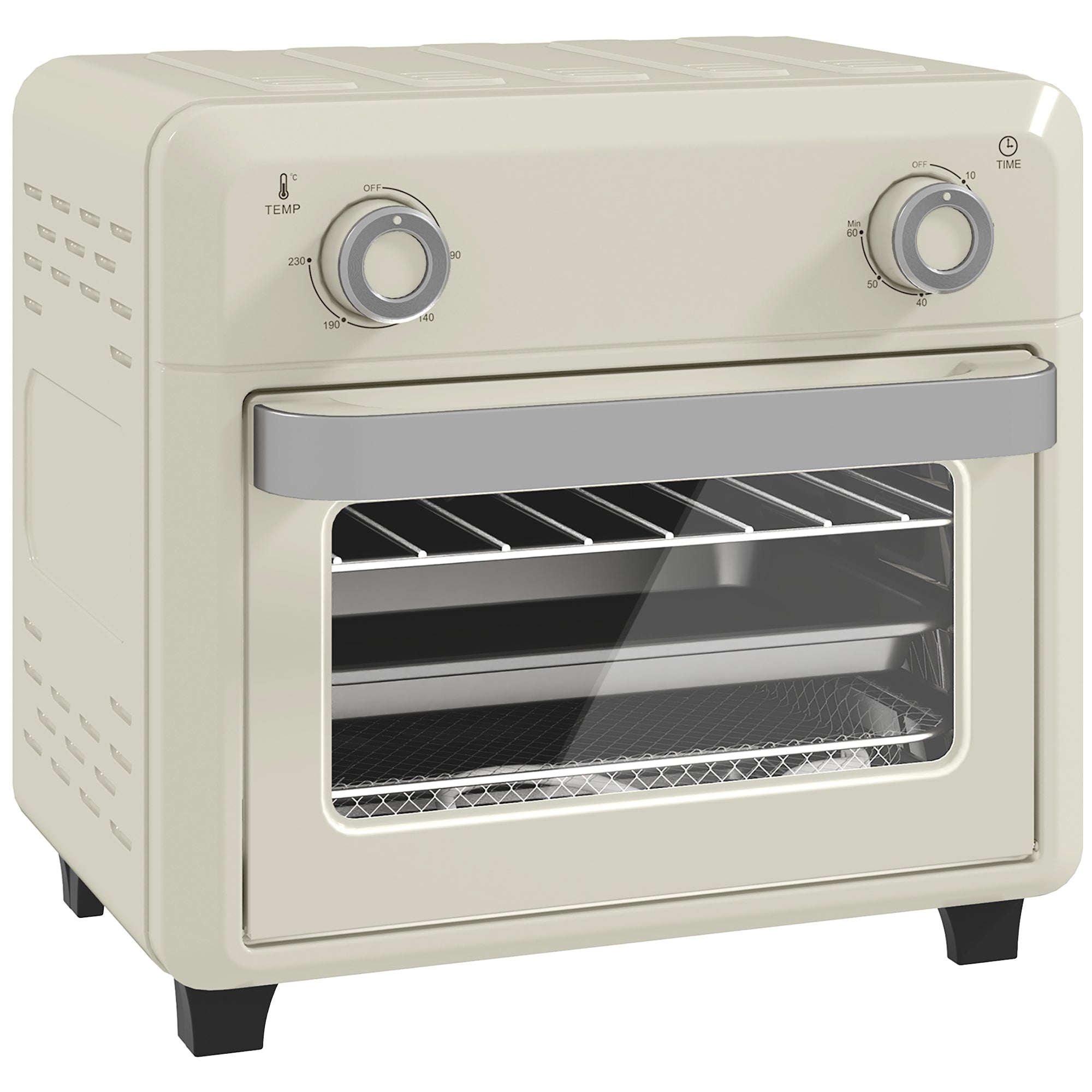 Mini Convection Oven 10L 2-in-1 Air Fryer Touch Screen Stainless Steel